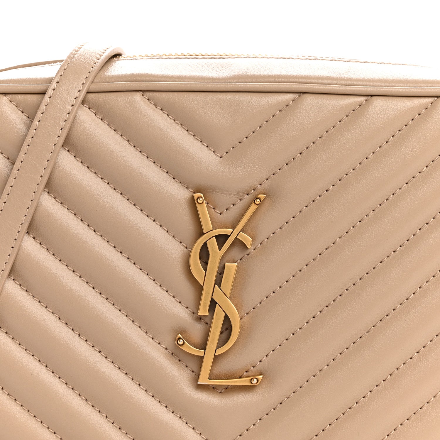 Calfskin Matelasse Monogram Lou Camera Bag Dark Beige