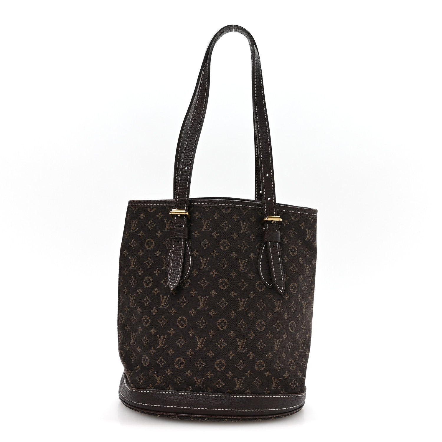 Mini Lin Monogram Bucket Bag Ebene