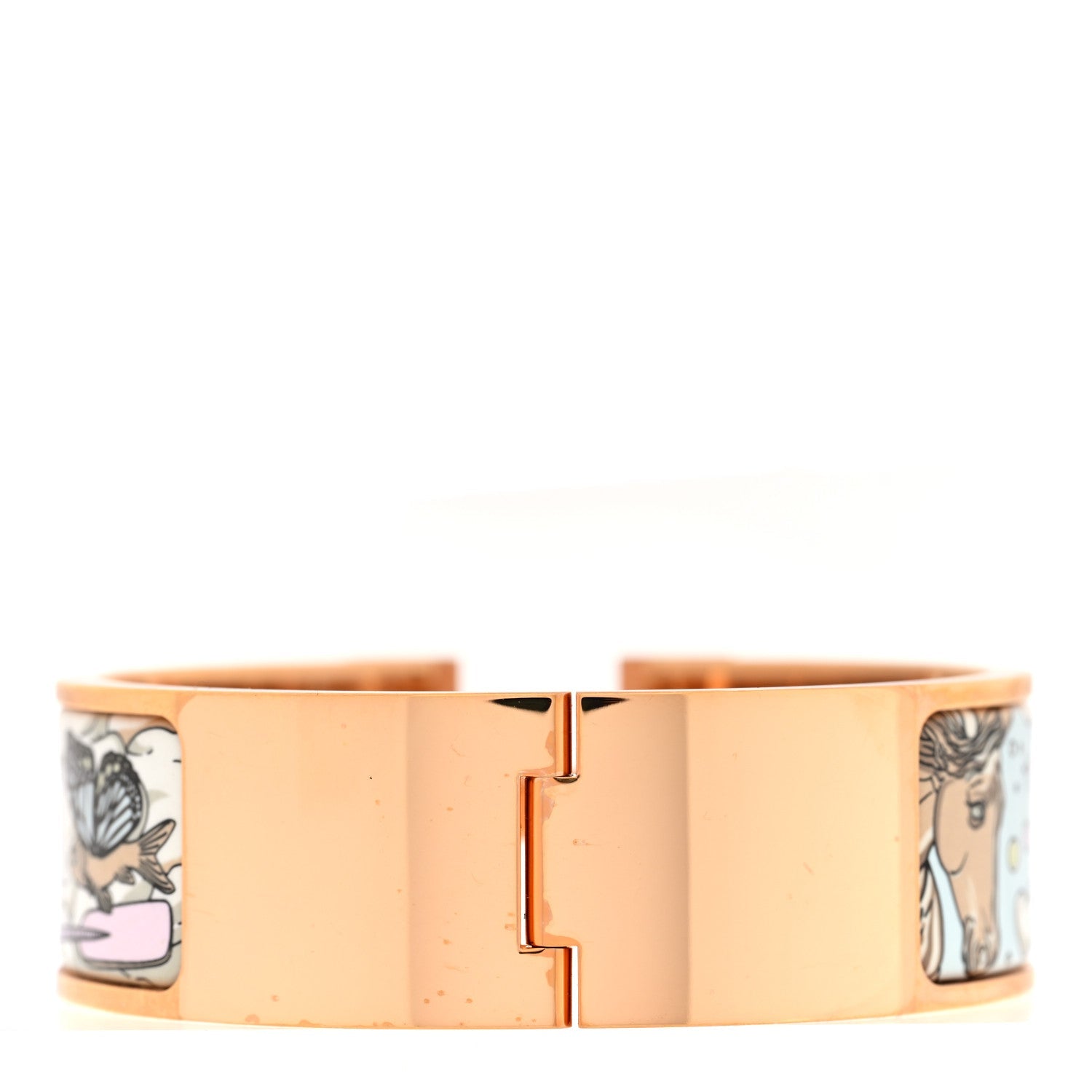 Enamel Wide Print Dans Les Nuages Clic Clac H Bracelet GM Songe Pastel
