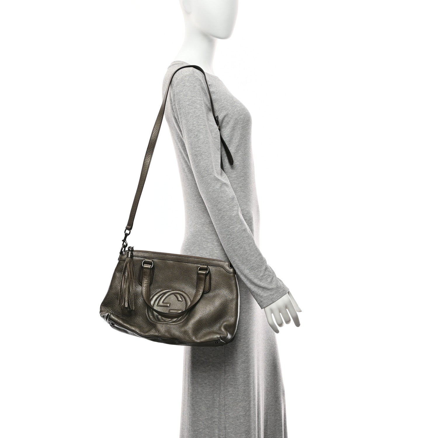 Metallic Cellarius Calfskin Small Soho Top Handle Satchel Sasso
