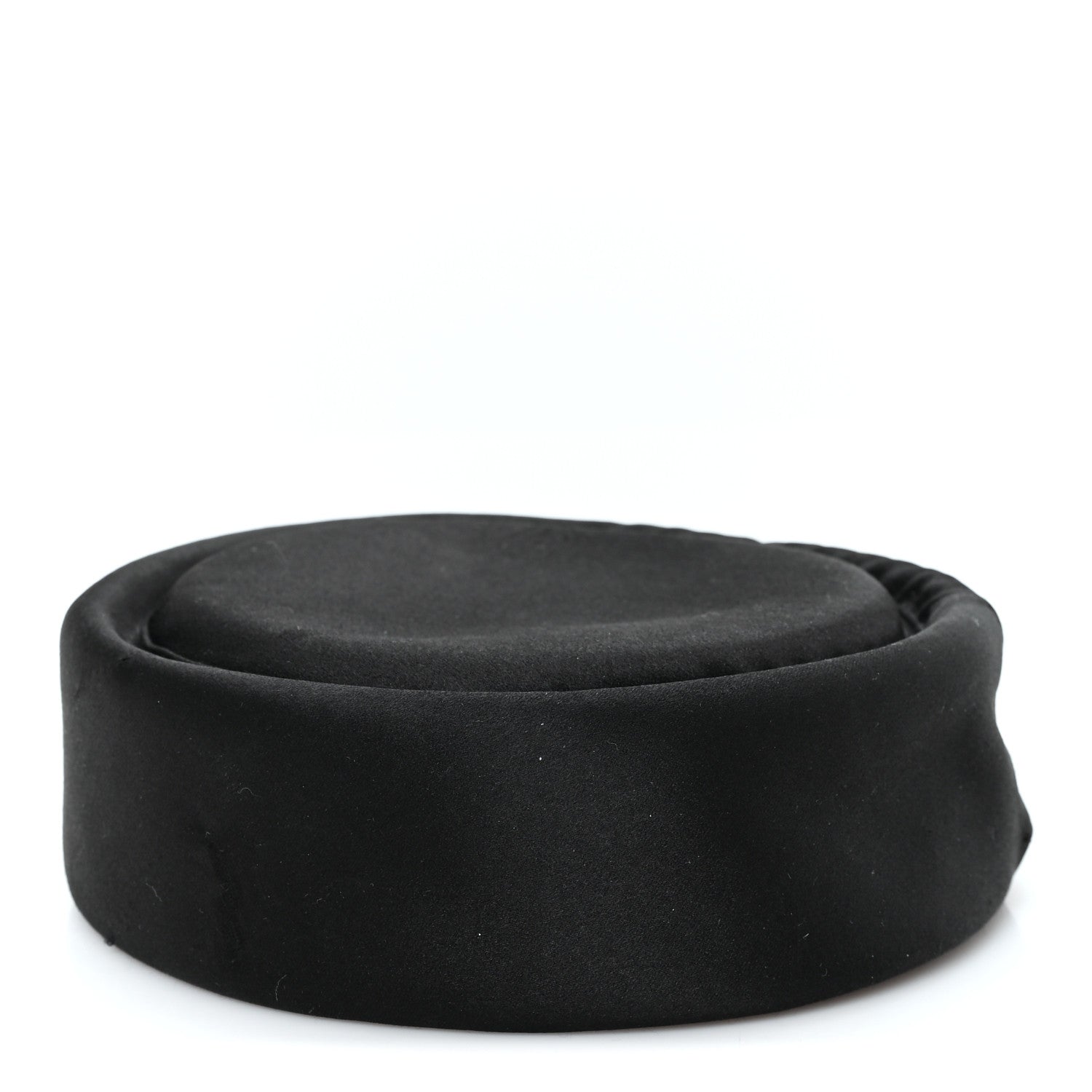 Satin Pillbox Hat M 57 Black