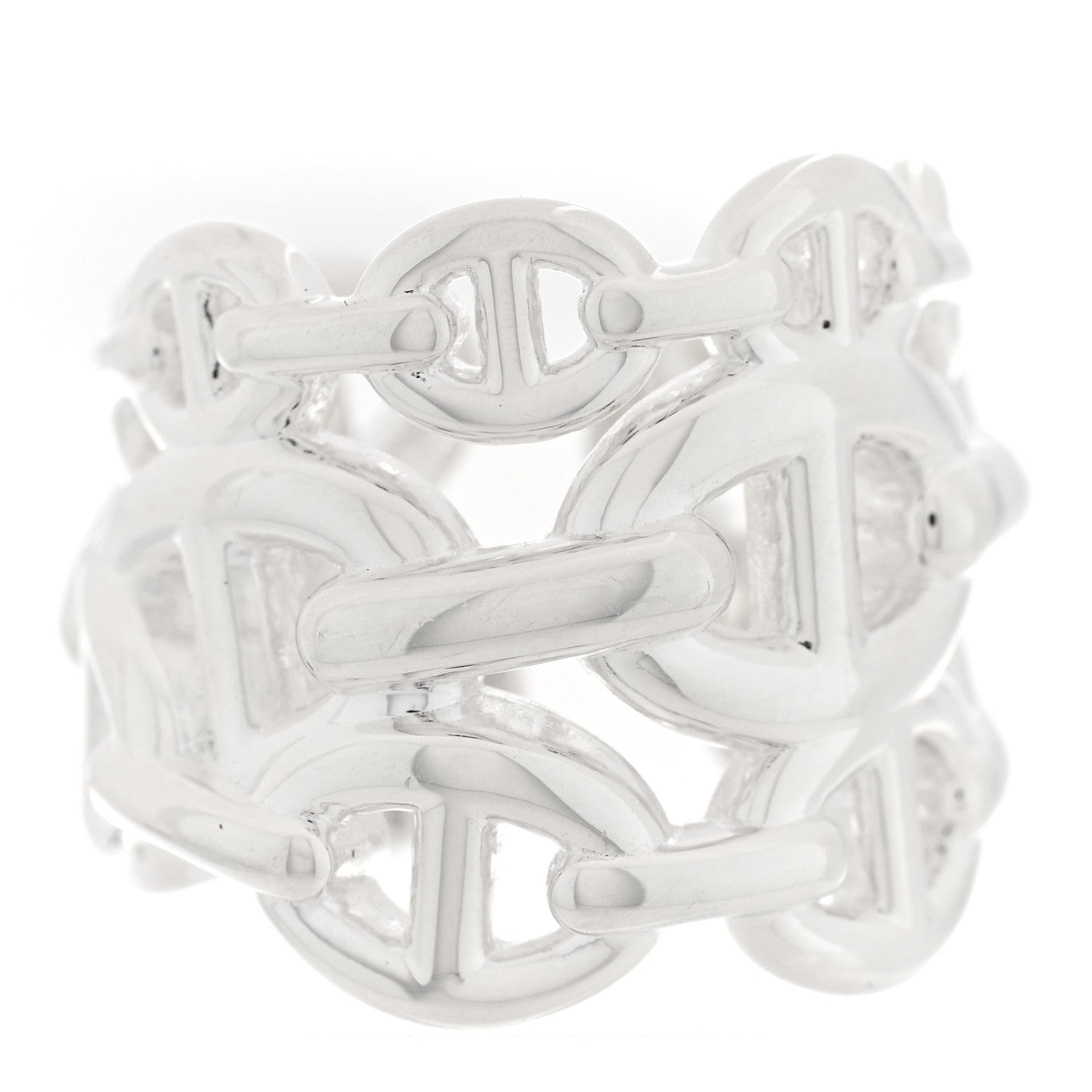 Sterling Silver GM Chaine d'ncre Enchainee Band Ring 49 4.75