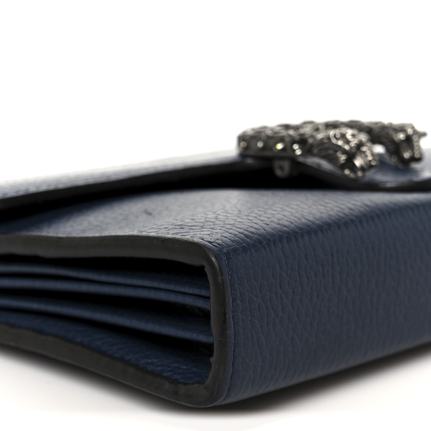 Dollar Calfskin Crystal Mini Dionysus Chain Wallet Blue Agata Black Diamond