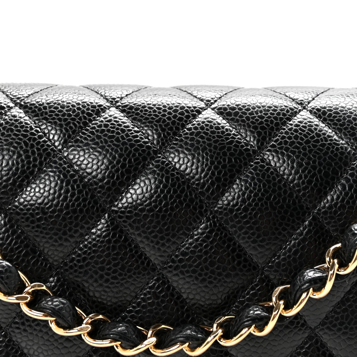 Caviar Quilted Medium Double Flap Black