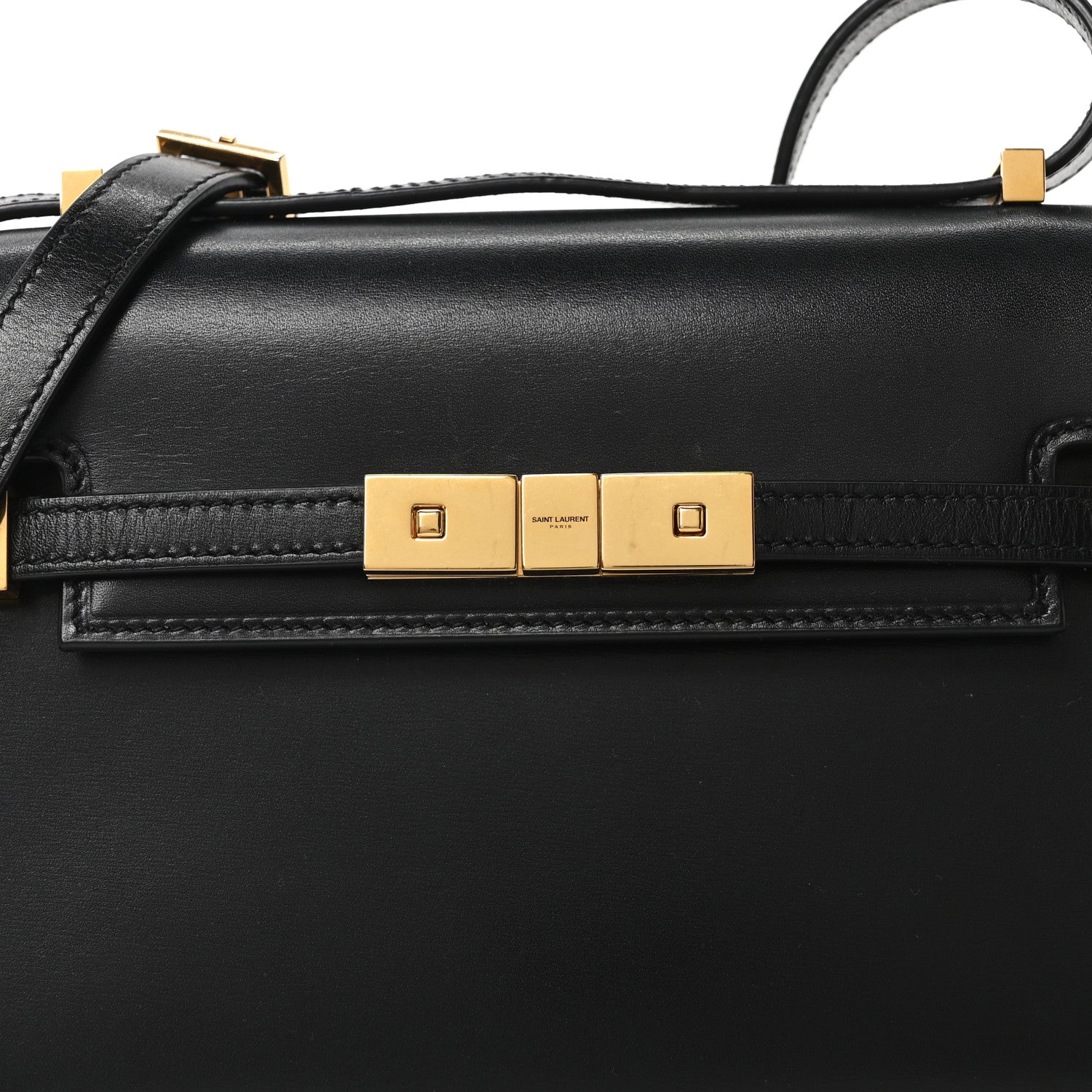 Smooth Calfskin Mini Manhattan Shoulder Bag Black