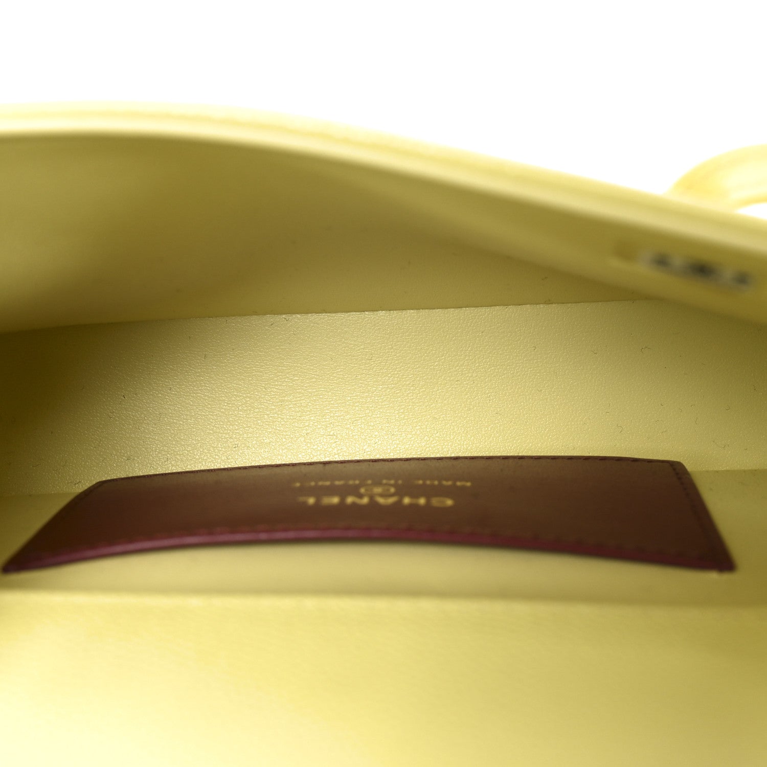 Shiny Caviar Mini Preppy Coco Shoulder Bag Light Yellow