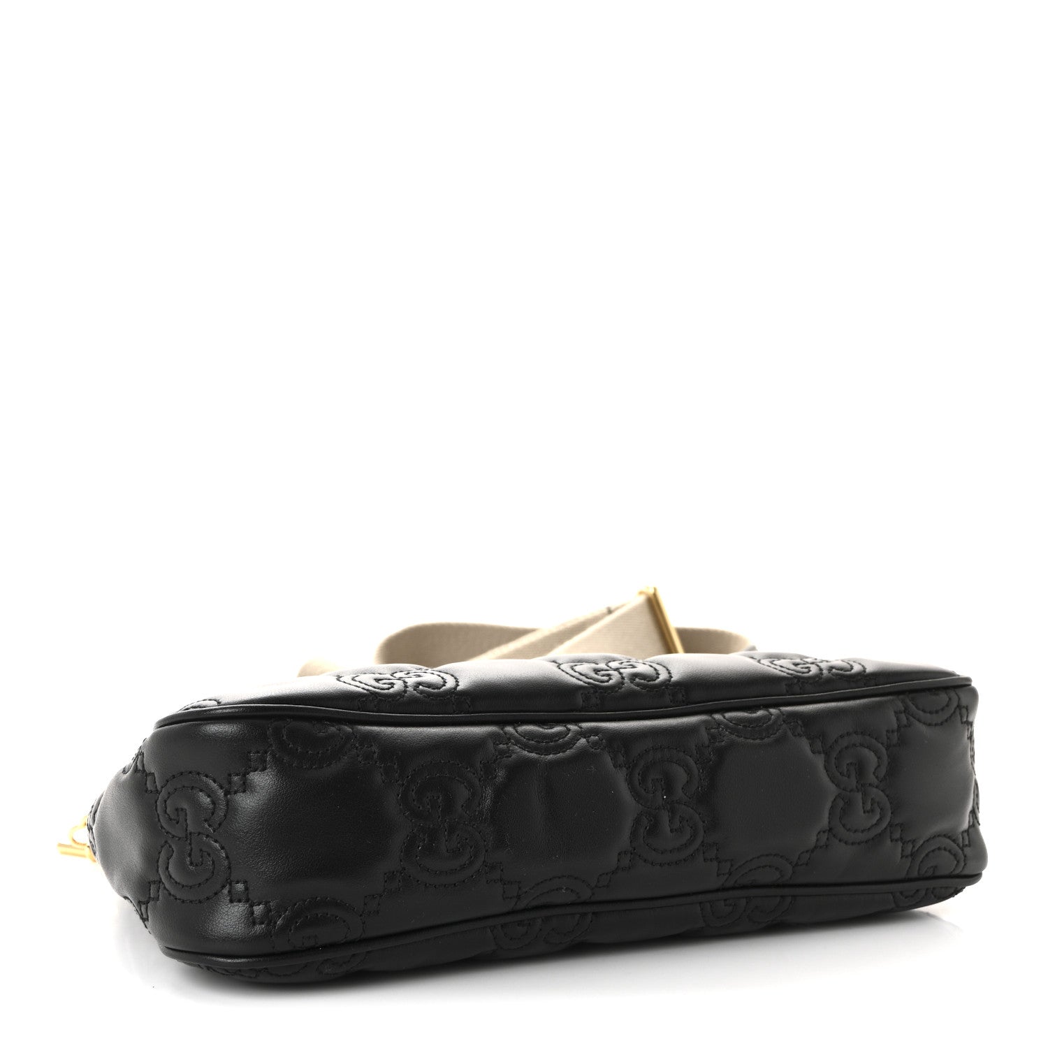 Calfskin GG Matelasse Chain Handbag Black Natural