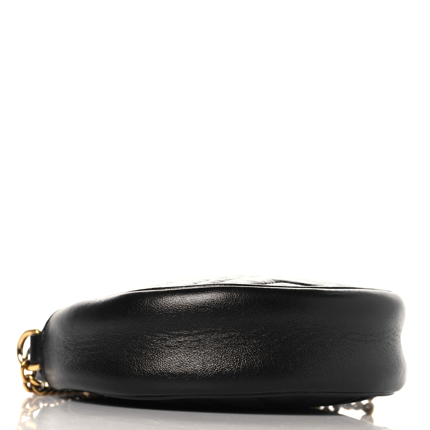 Azalea Calfskin Matelasse Heart Mini GG Marmont Round Shoulder Bag Black