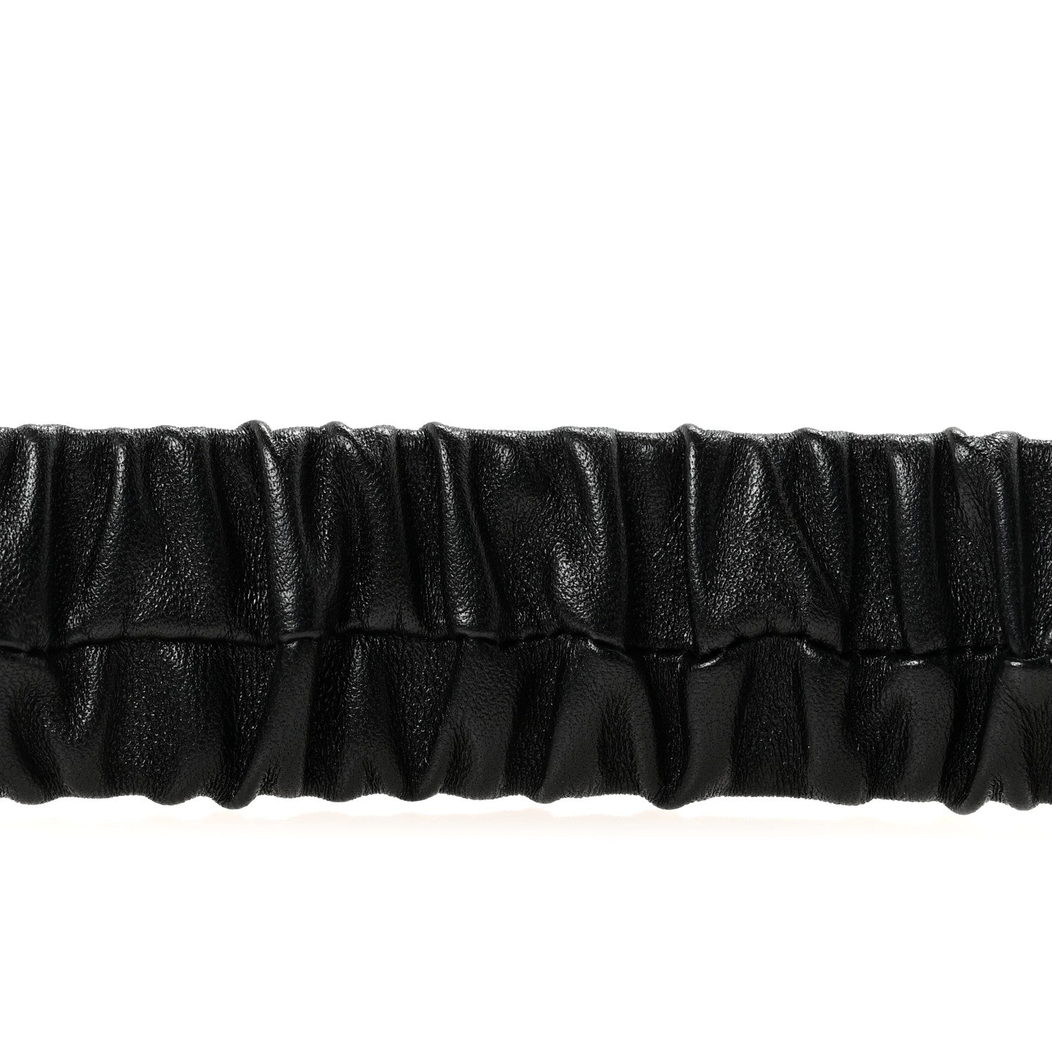 Lambskin Ruched CC Belt 90 36 Black