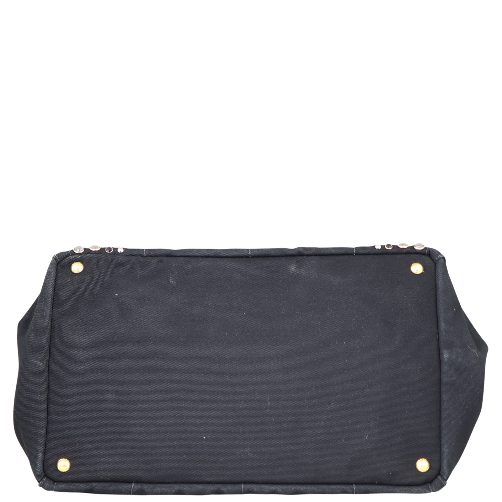 Prada Studded Canapa Tote Large