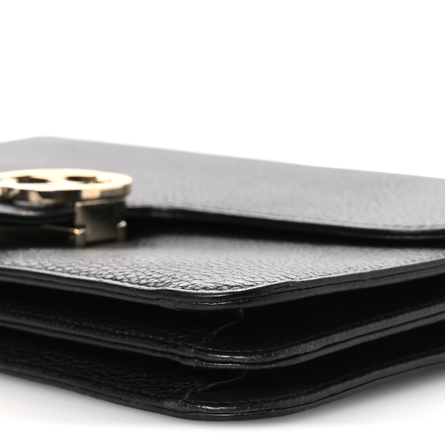 Dollar Calfskin Interlocking G Shoulder Bag Black