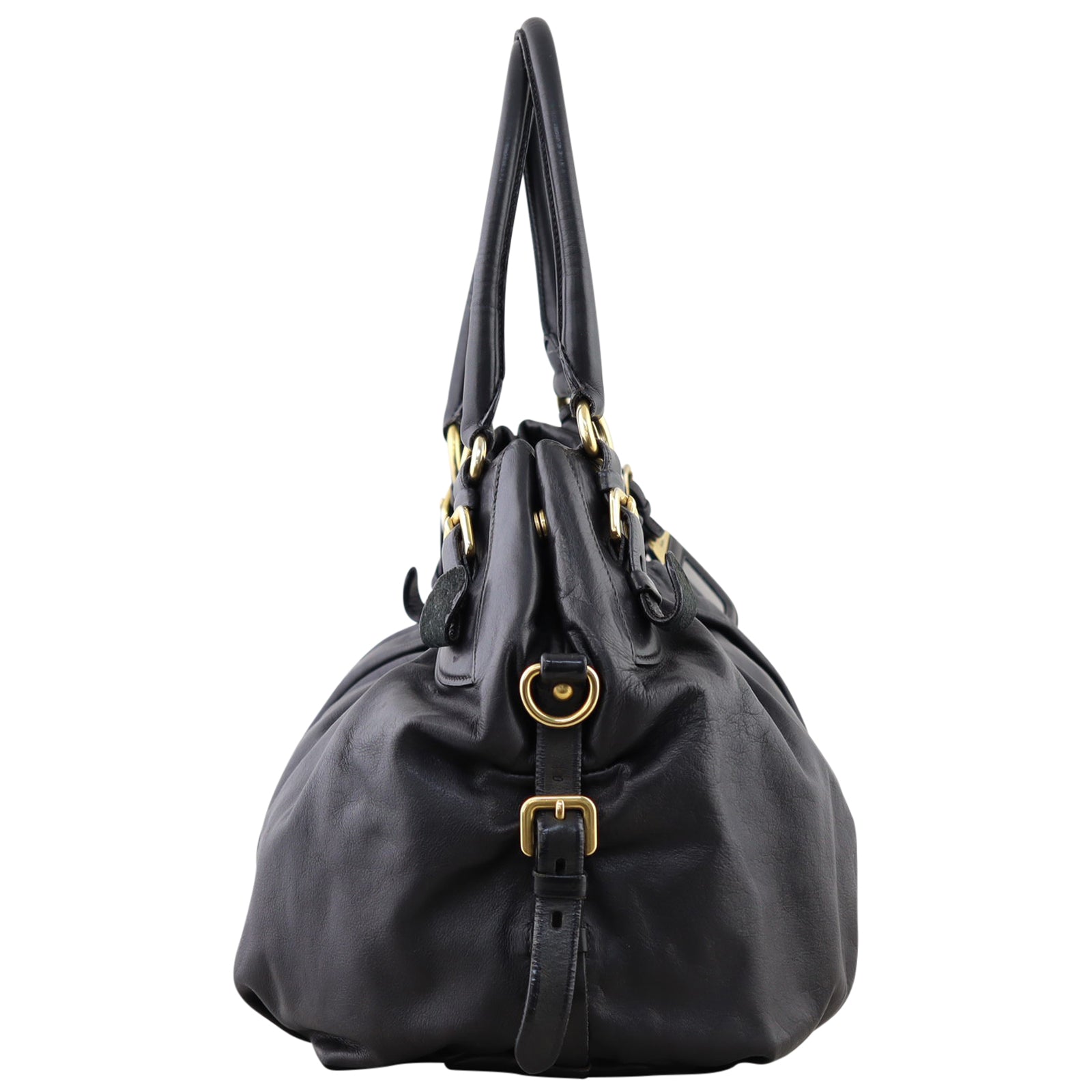 Prada Pleated Nappa Shoulder Bag