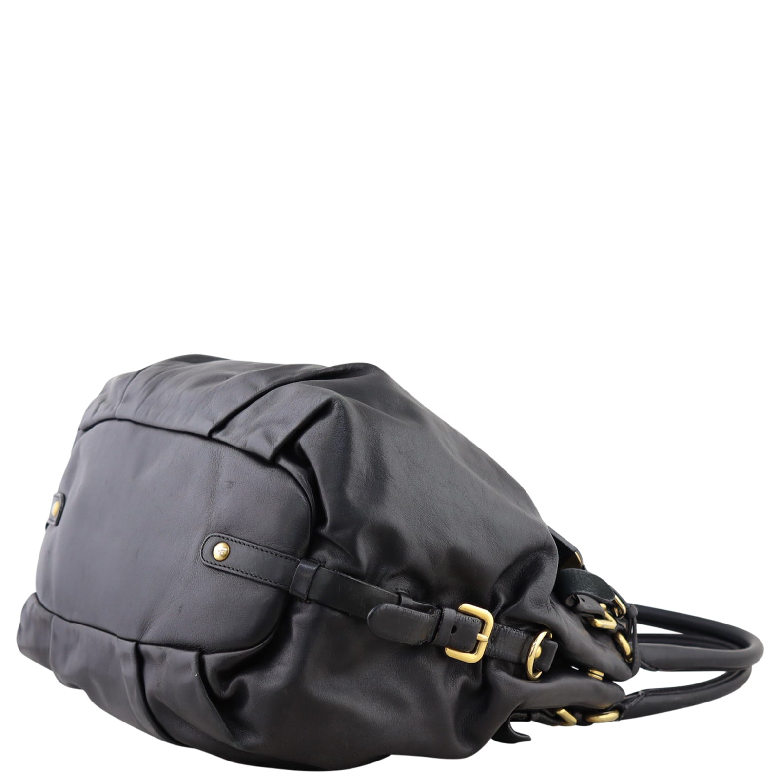 Prada Pleated Nappa Shoulder Bag