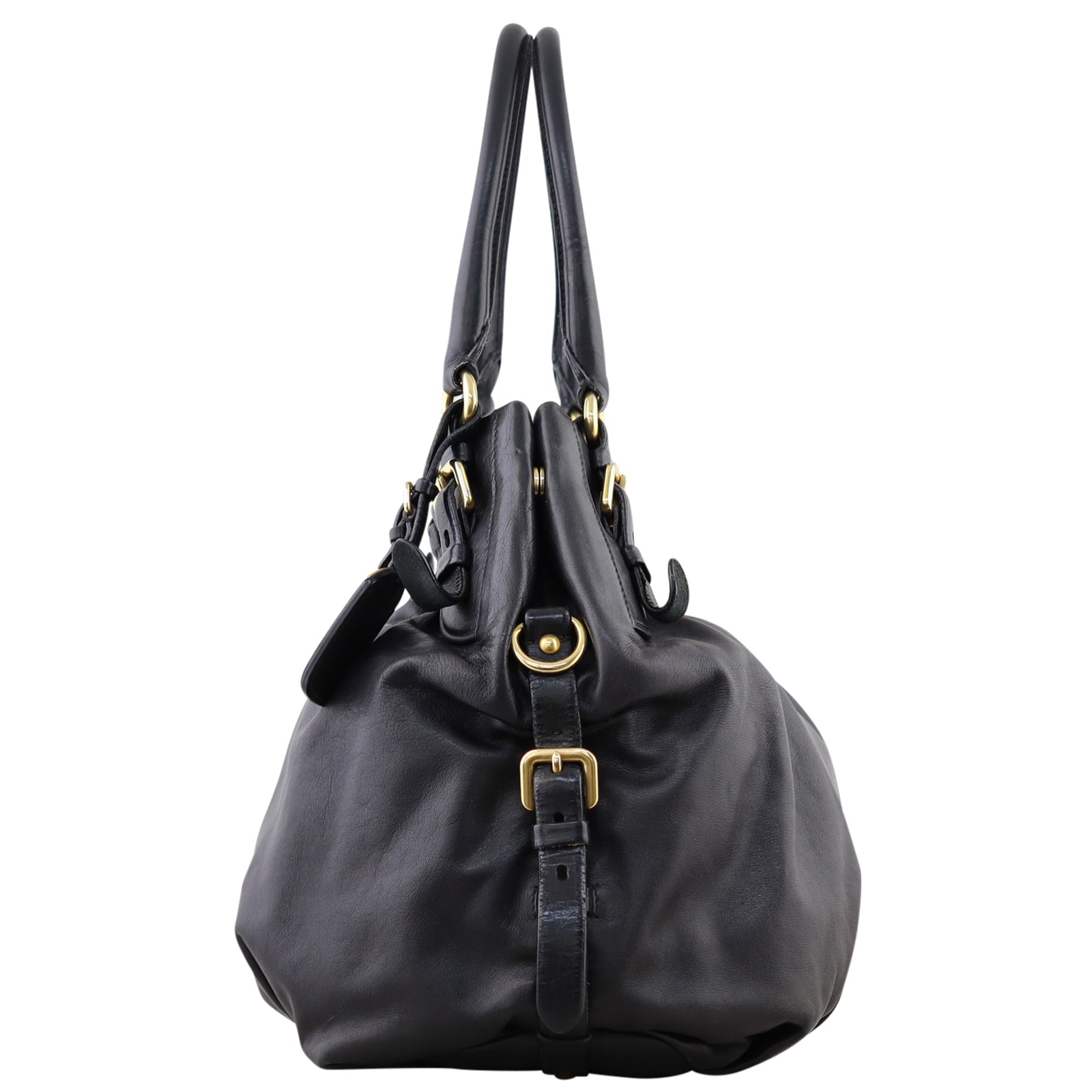 Prada Pleated Nappa Shoulder Bag