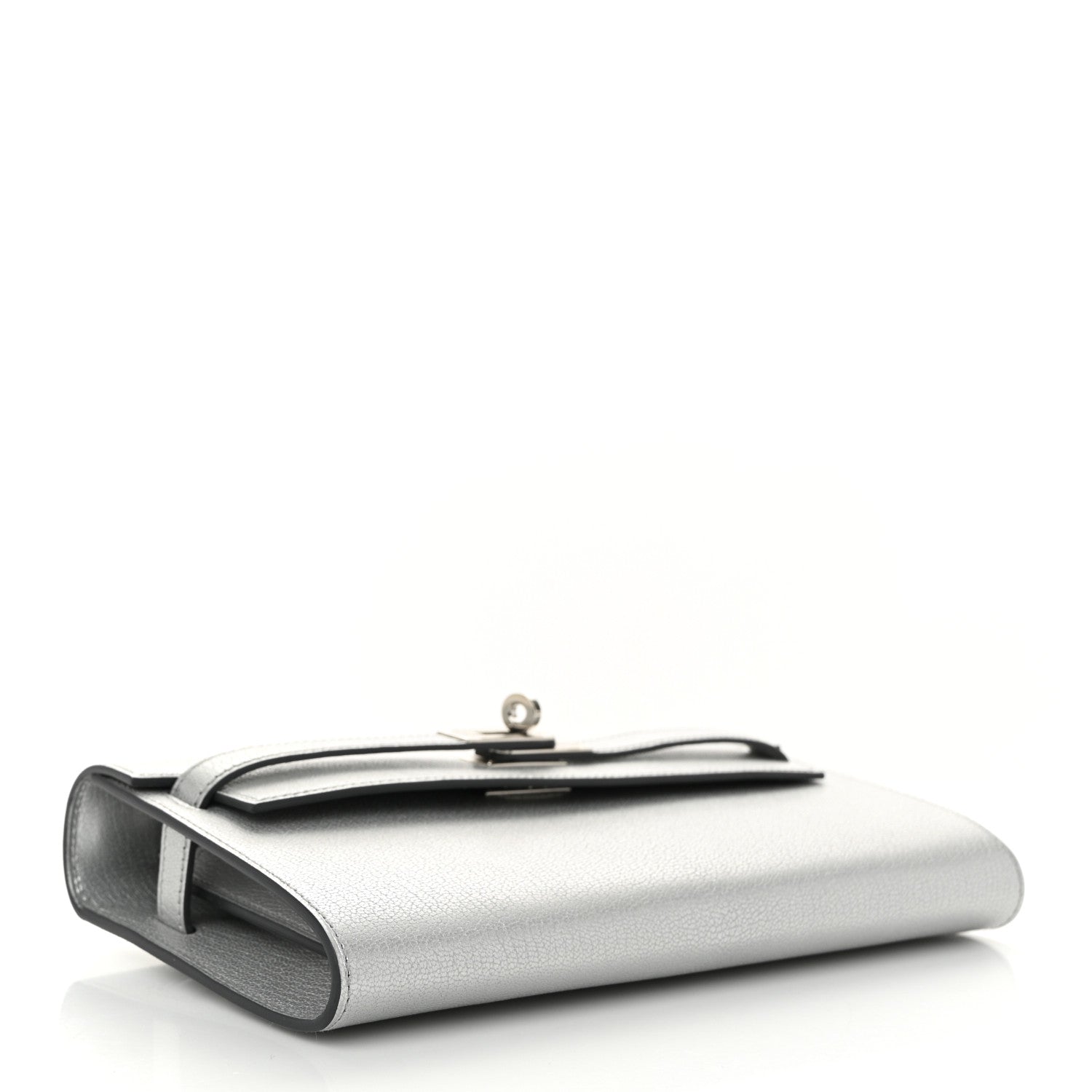 Metallic Chevre Chamkilight Kelly Wallet To Go Argent