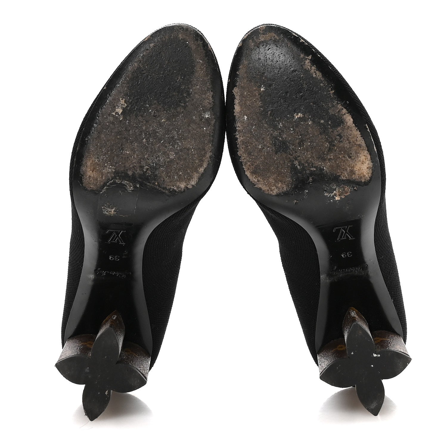 Monogram Stretch Fabric Silhouette Ankle Boots 39 Black