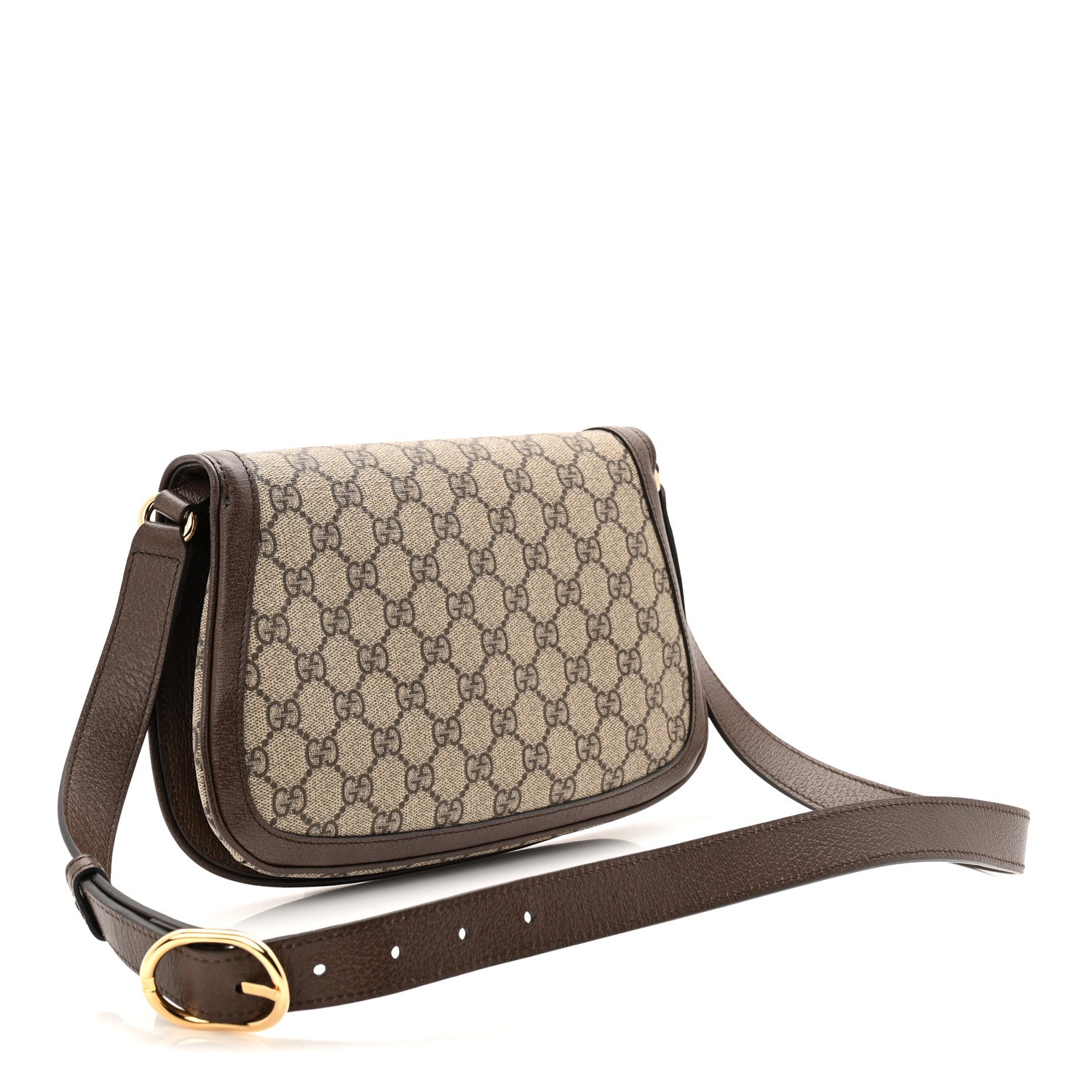 GG Supreme Monogram Textured Dollar Calfskin Blondie Chain Shoulder Flap Bag Beige Ebony New Acero