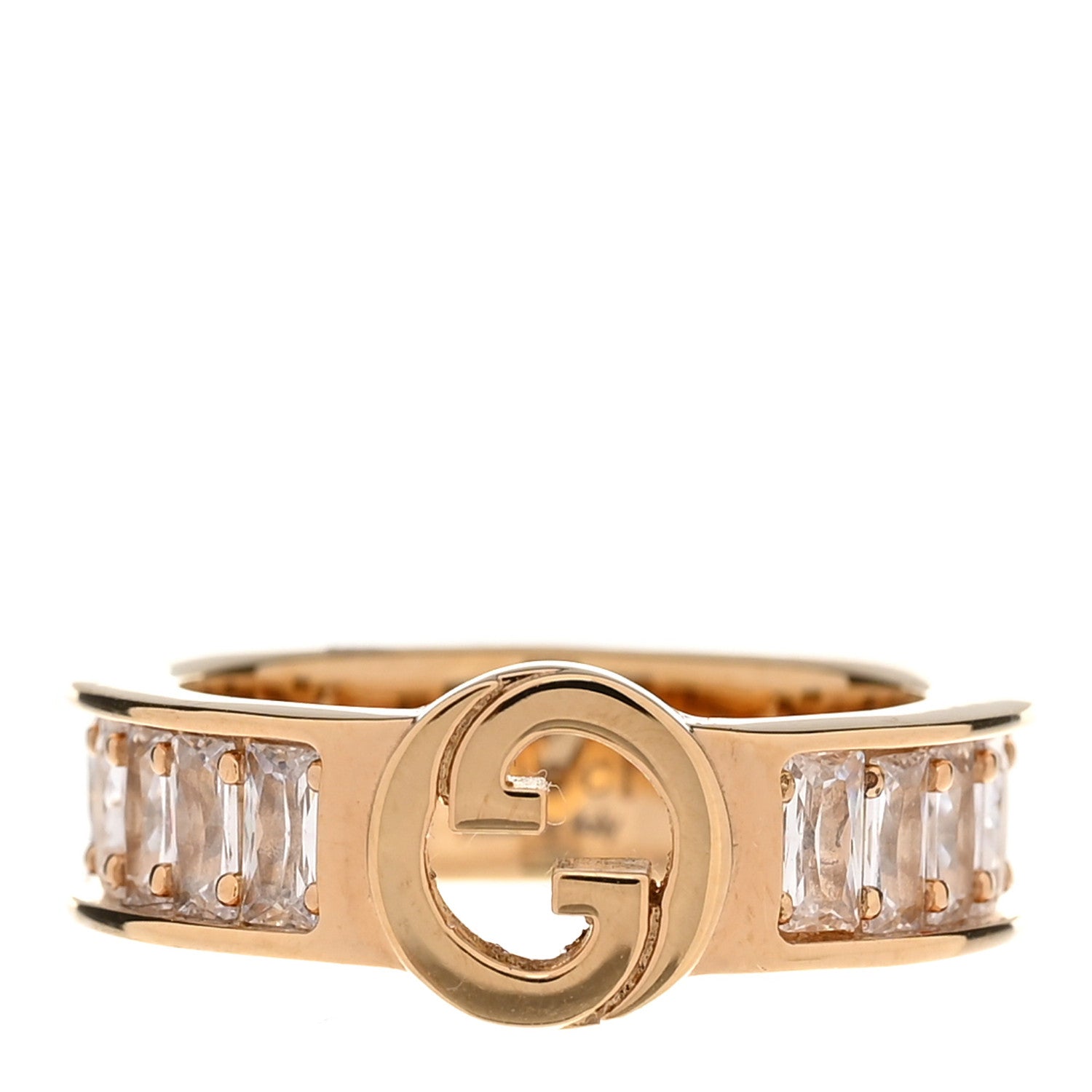 Brass Crystal Blondie Wide Ring S Light Gold