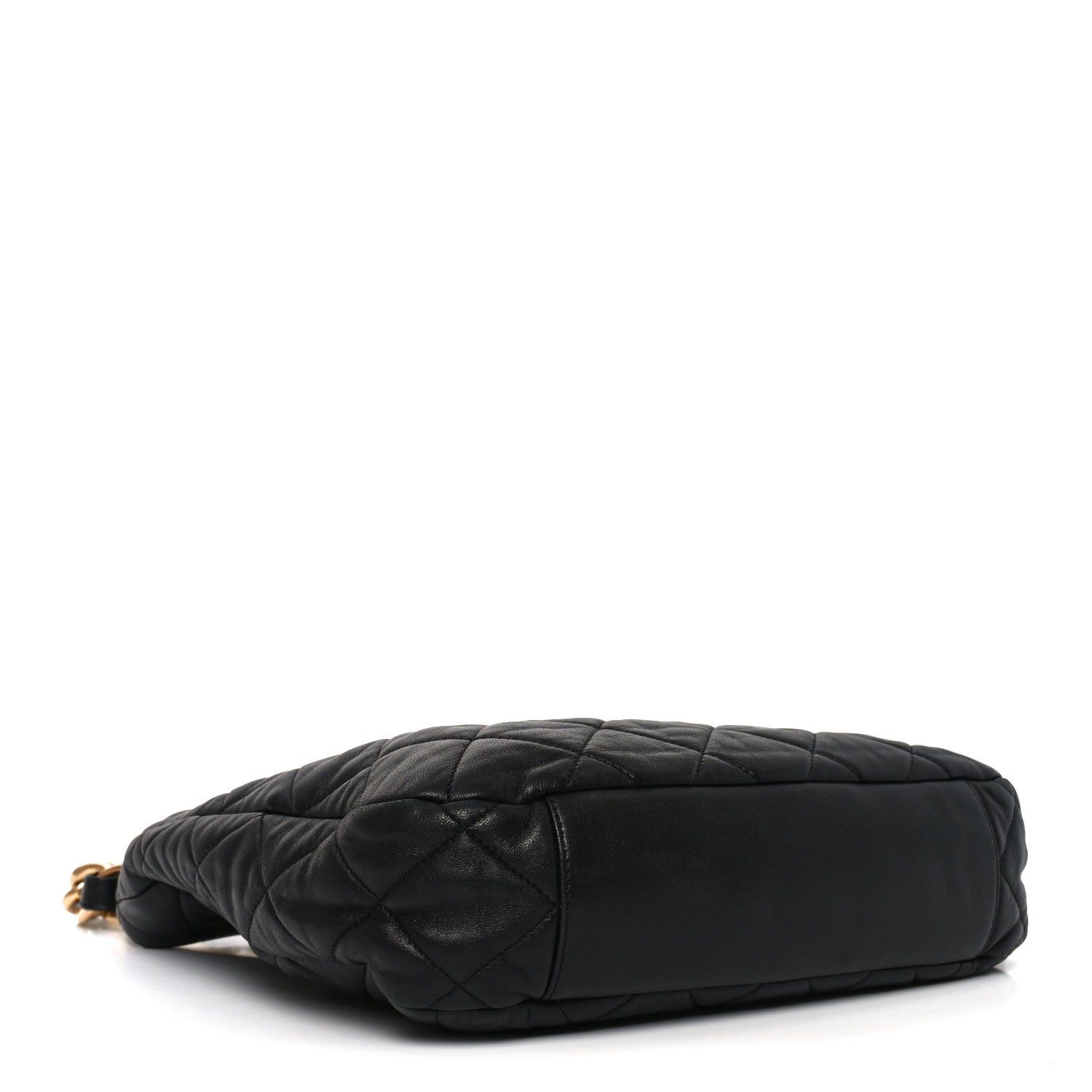 Lambskin Quilted Large CC Funky Town Hobo Black