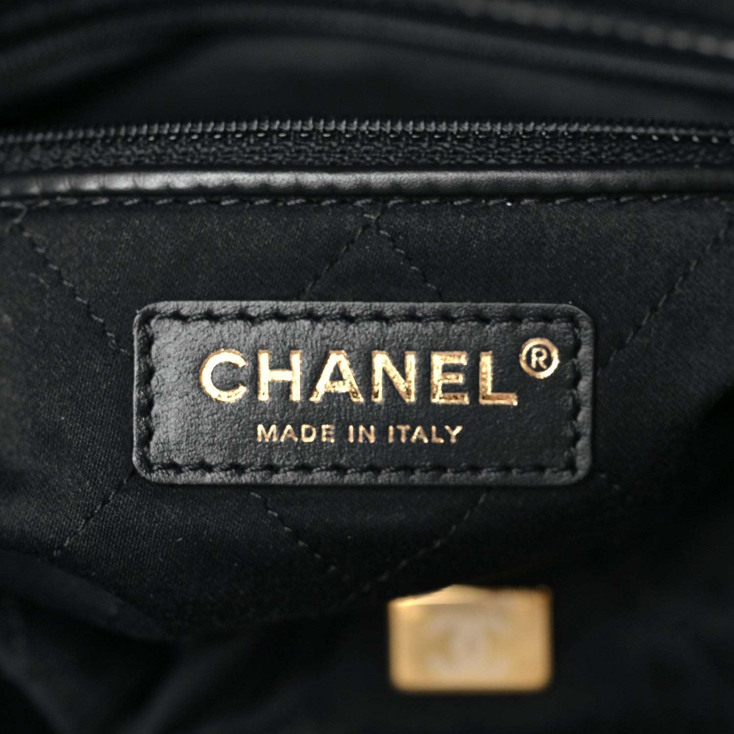 Shiny Calfskin Quilted Small Chanel 22 Black