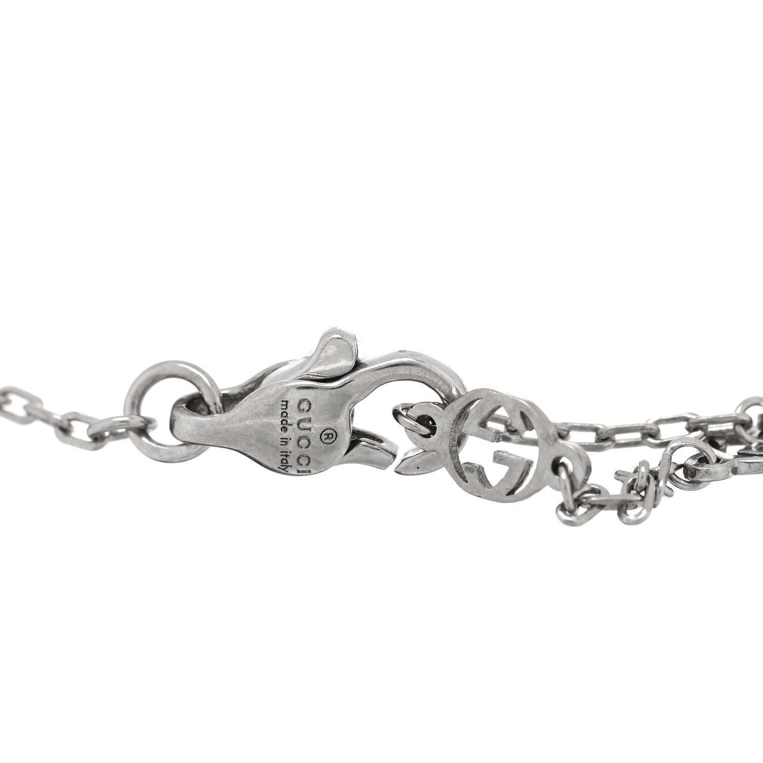 18K White Gold Diamond GG Running Bracelet