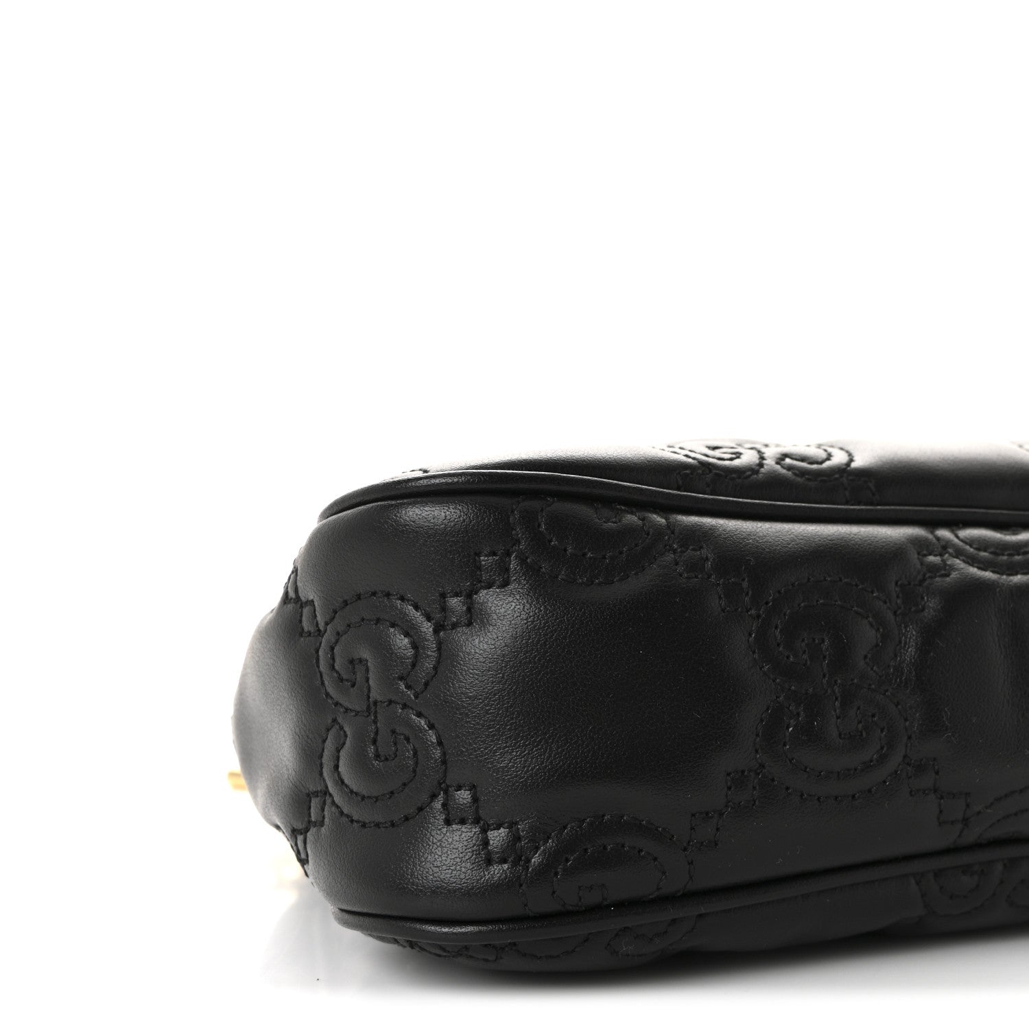Calfskin GG Matelasse Chain Handbag Black Natural