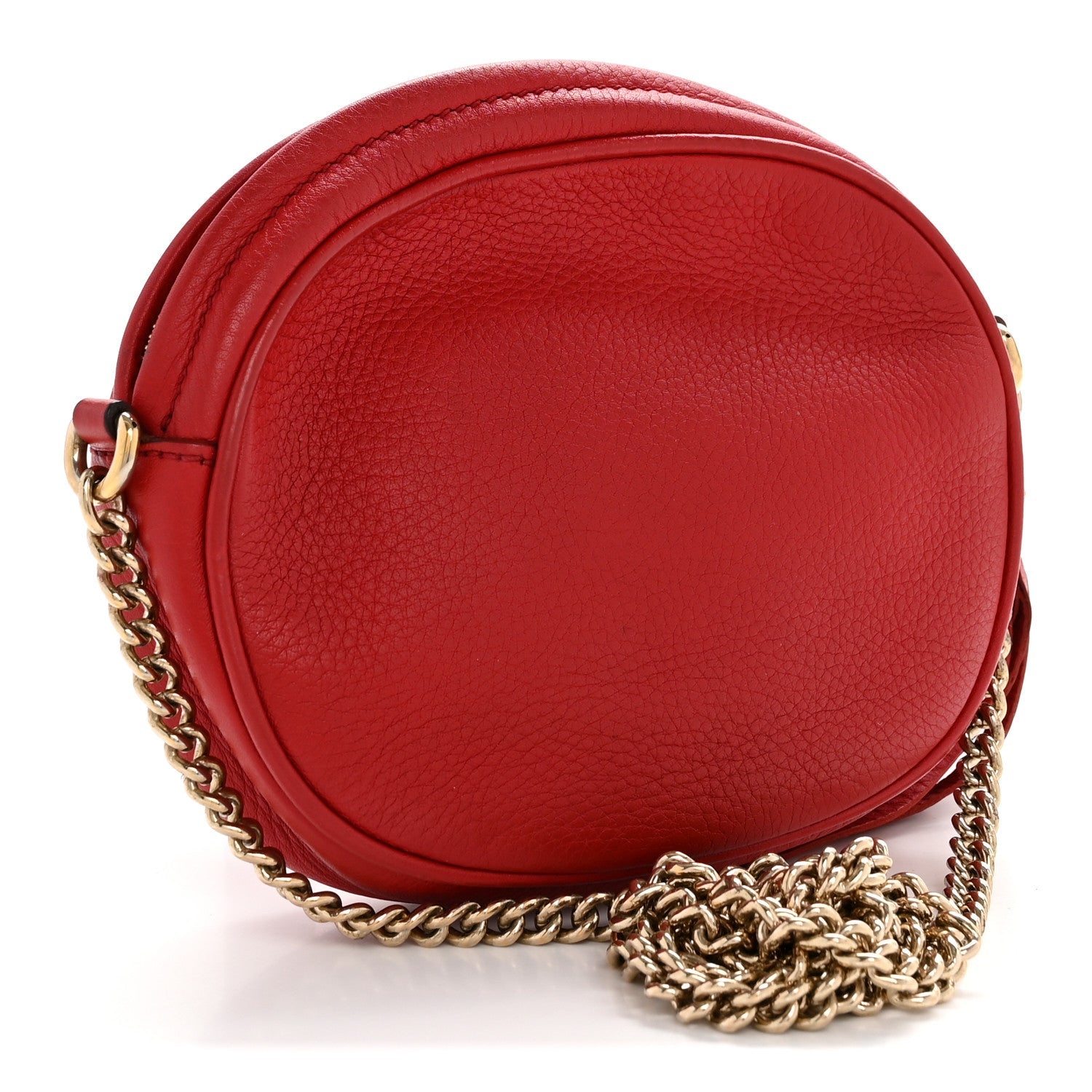 Pebbled Calfskin Mini Soho Chain Bag Tabasco Red