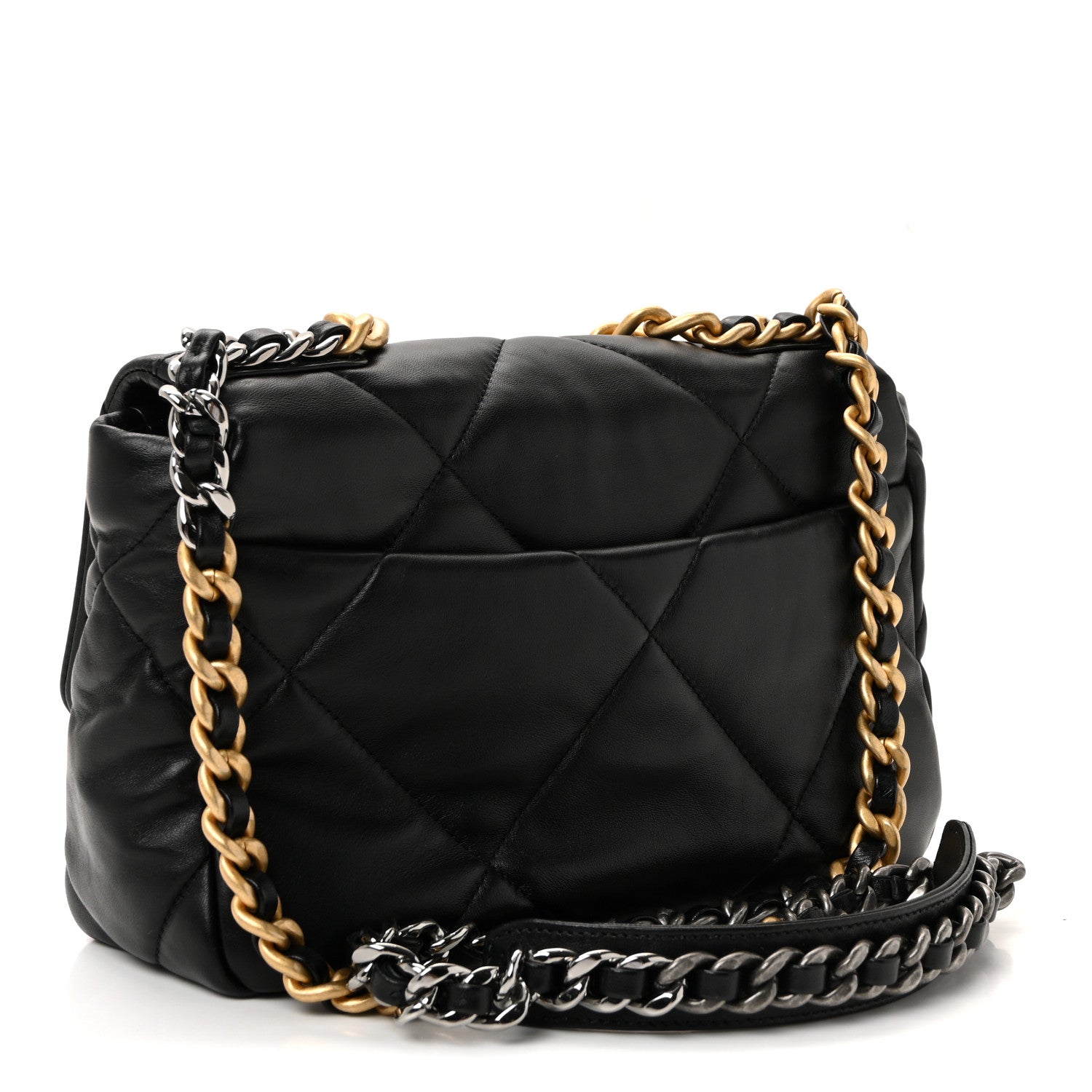 Lambskin Quilted Medium Chanel 19 Flap Black