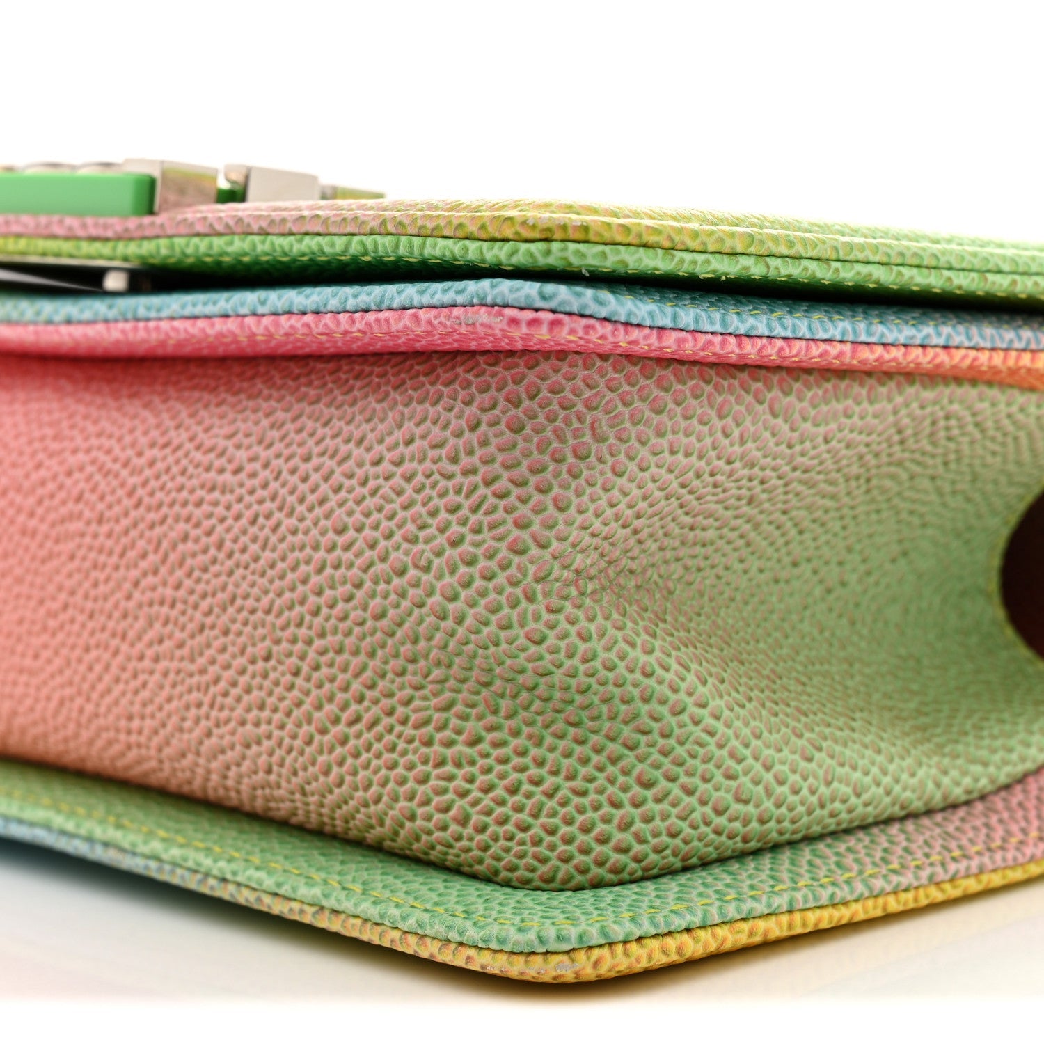 Caviar Quilted Small Cuba Rainbow Boy Flap  Multicolor