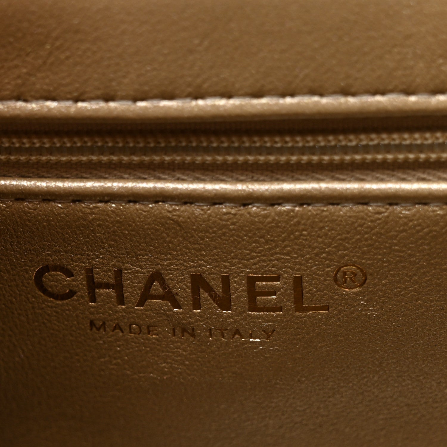 Metallic Shiny Aged Calfskin Quilted Nano Kelly Shopper Gold