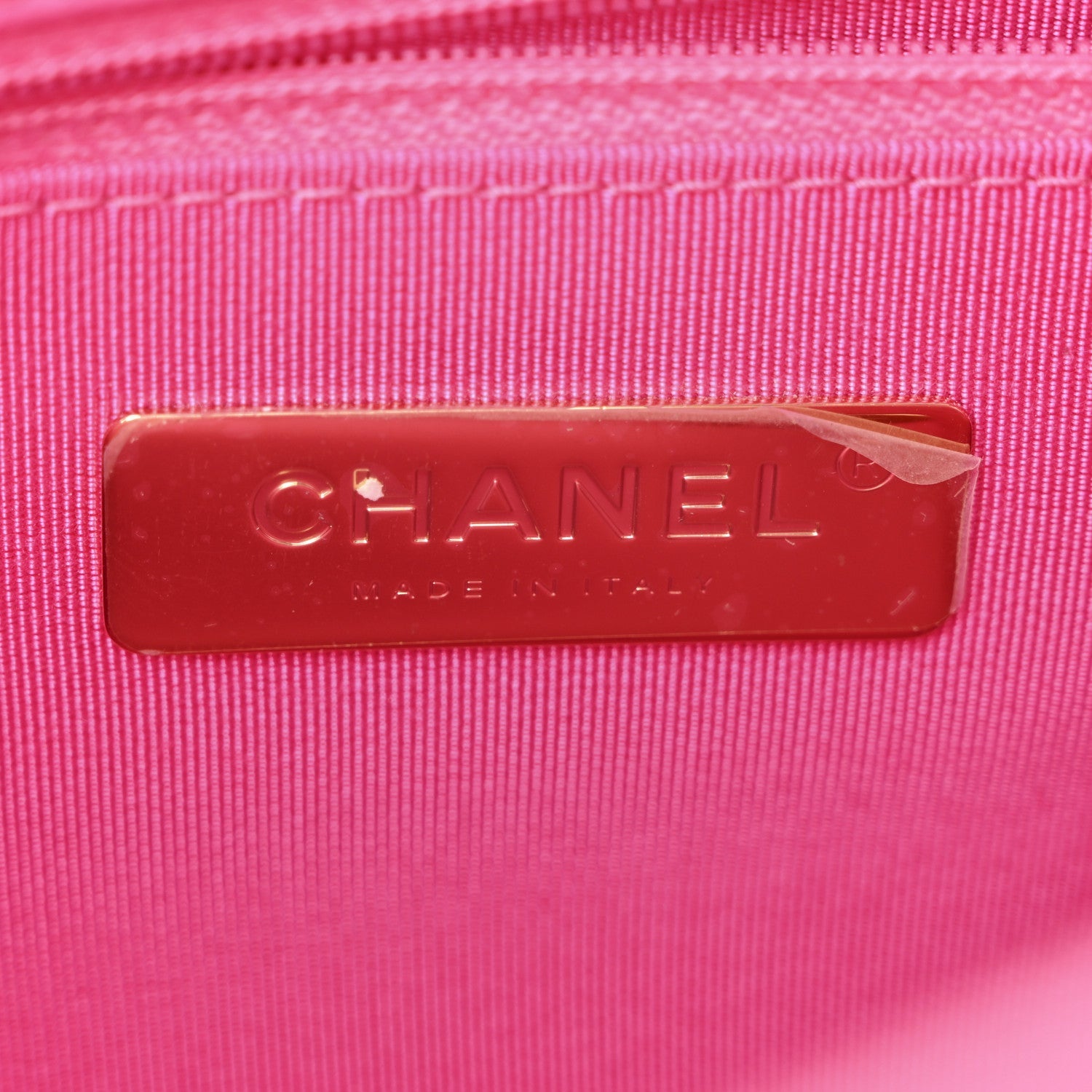 Lambskin Quilted Large Chanel 19 Flap Neon Pink