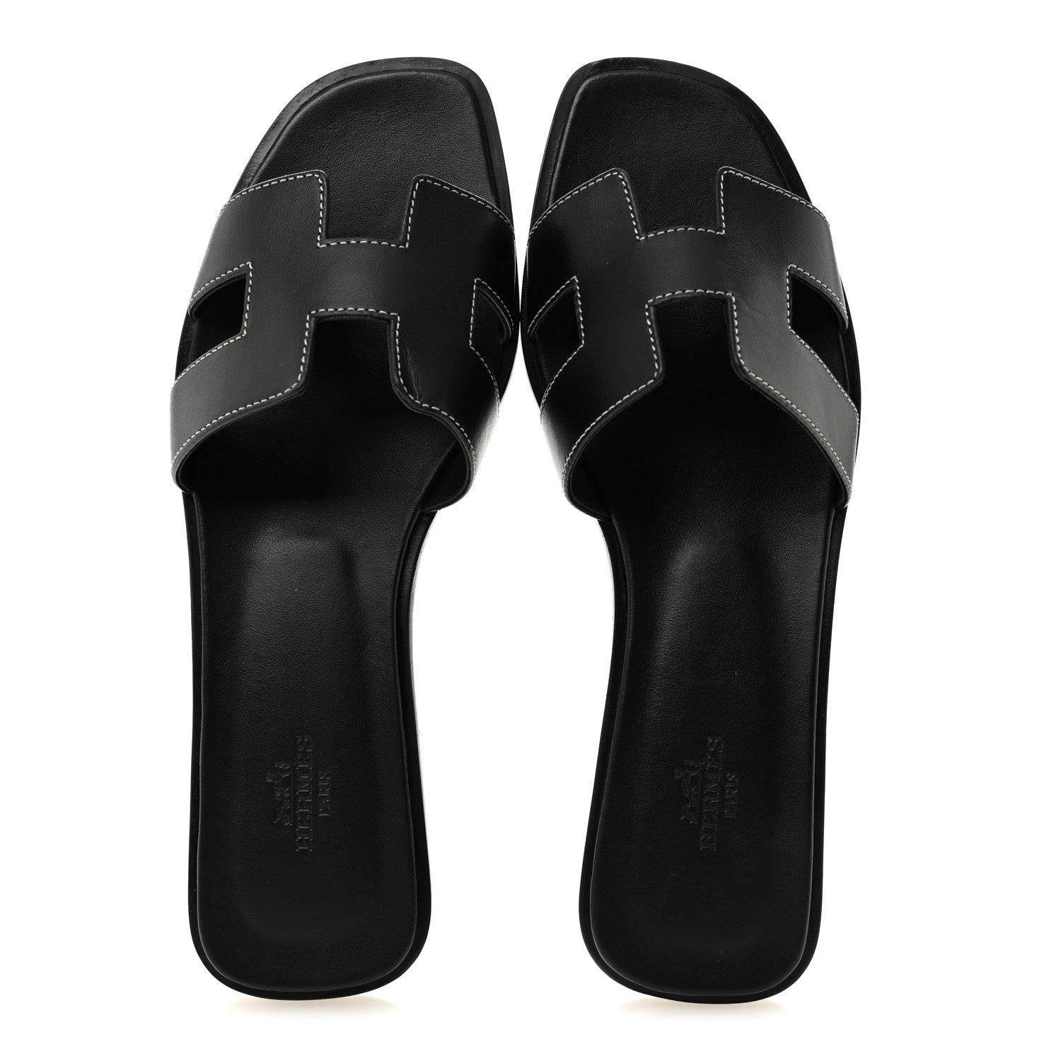 Box Calfskin Oran Sandals 39.5 Black