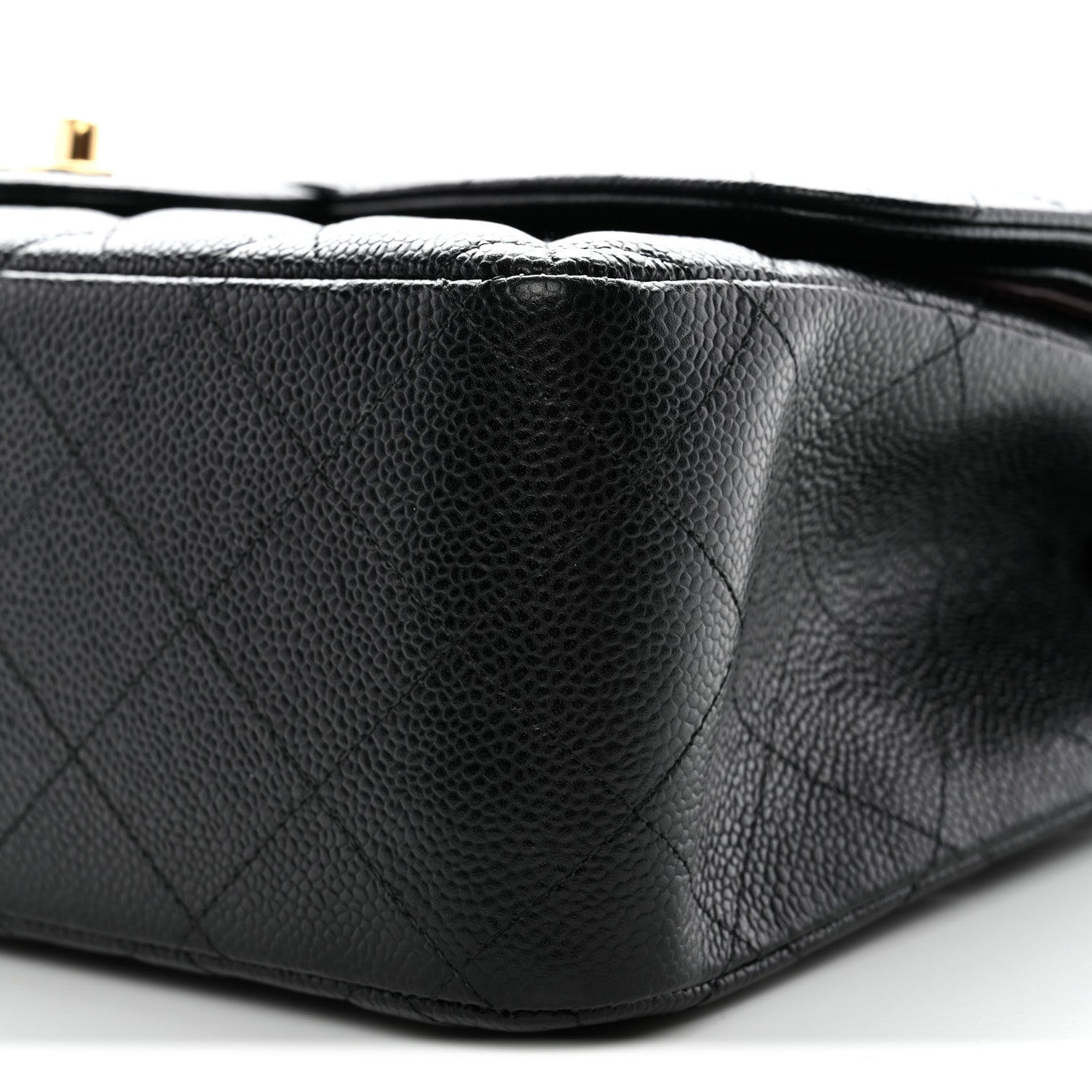 Caviar Quilted Jumbo Double Flap Black