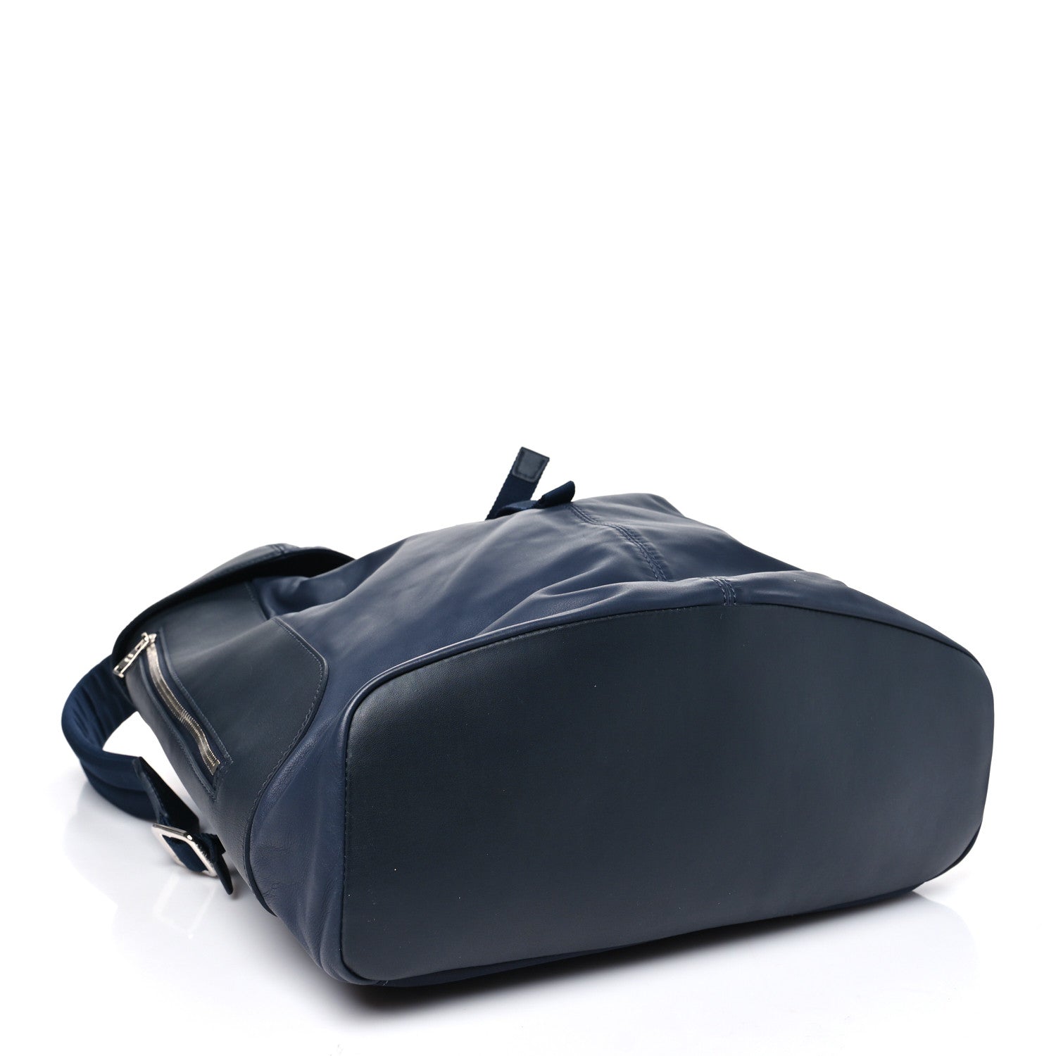 Calfskin Nylon V Line Pulse Backpack Navy