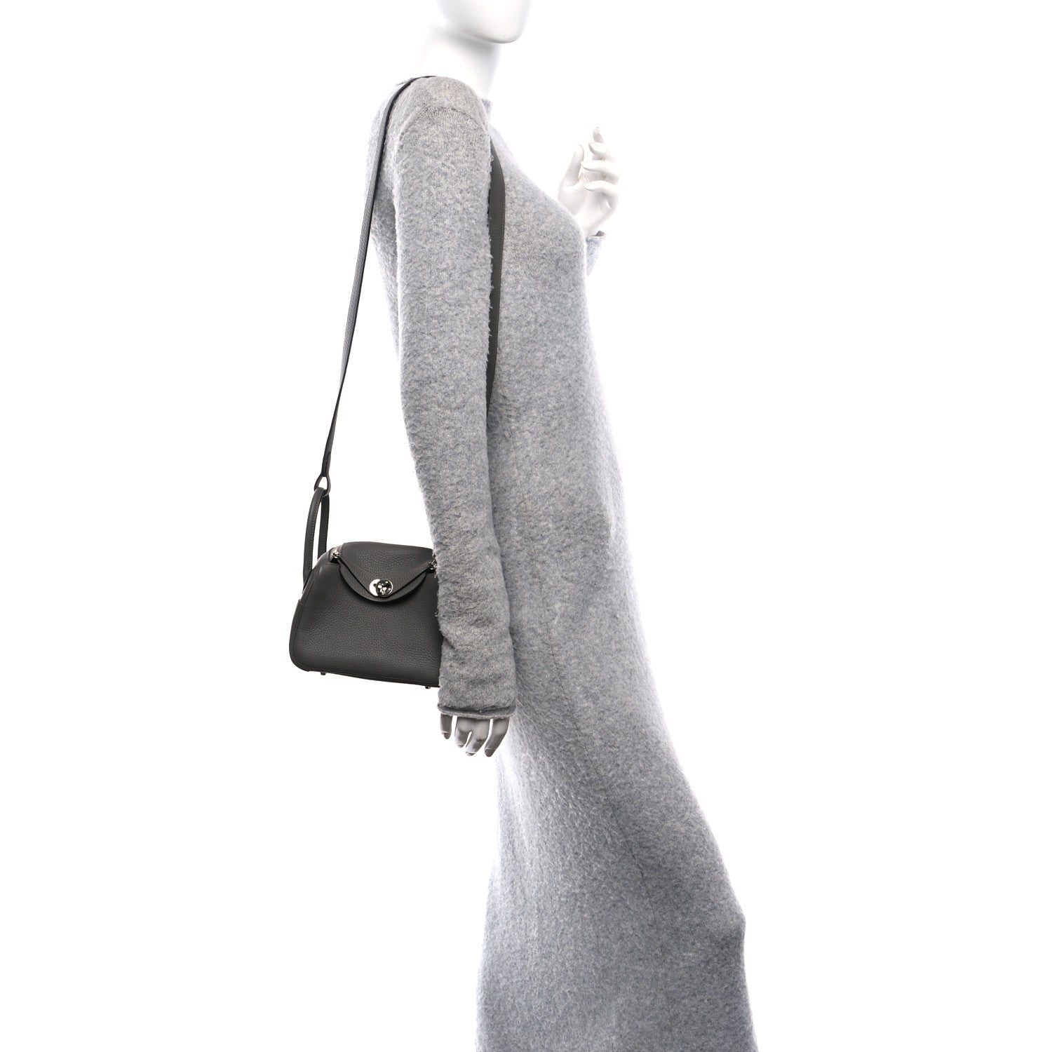 Taurillon Clemence Mini Lindy 20 Gris Meyer