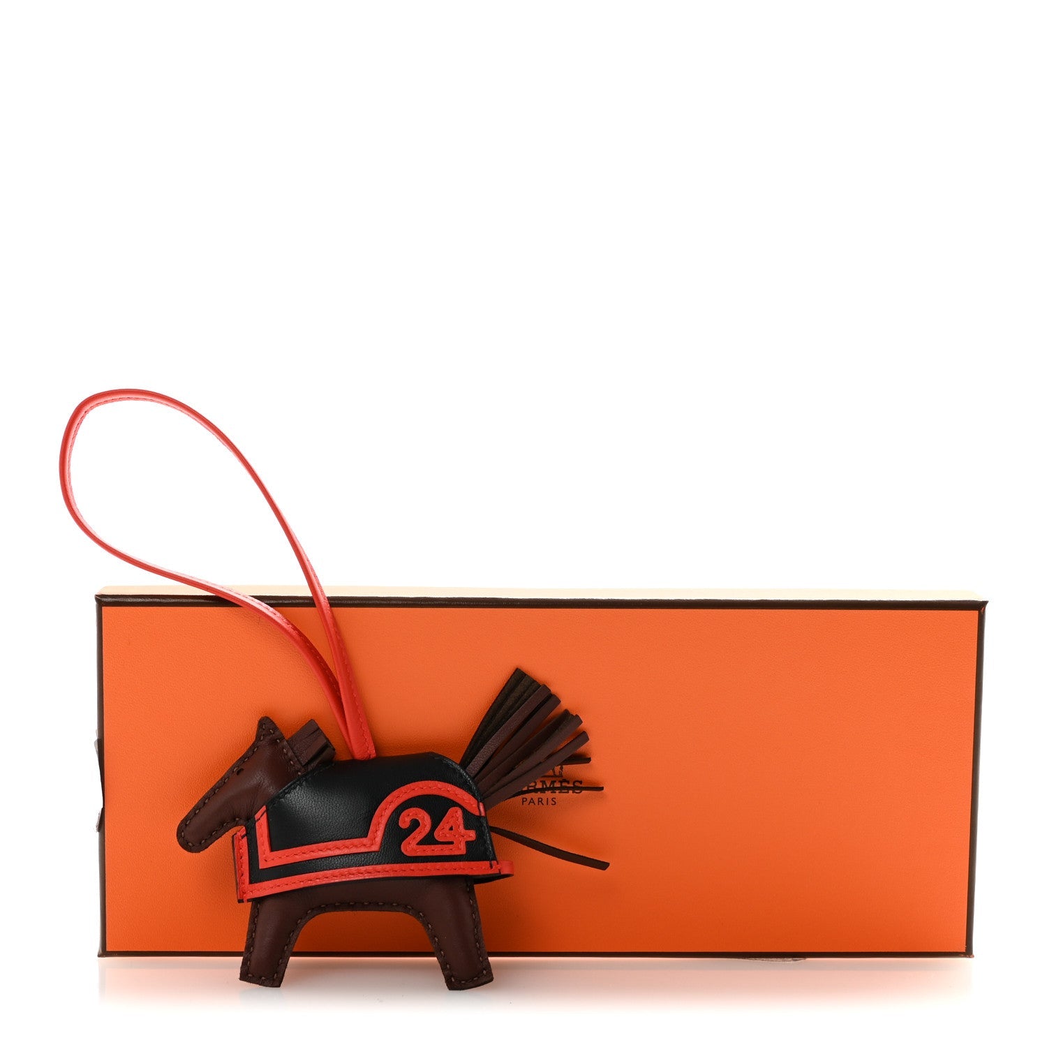 Milo Lambskin Grigri Rodeo Robeo 24 Bag Charm PM Terre Black Capucine
