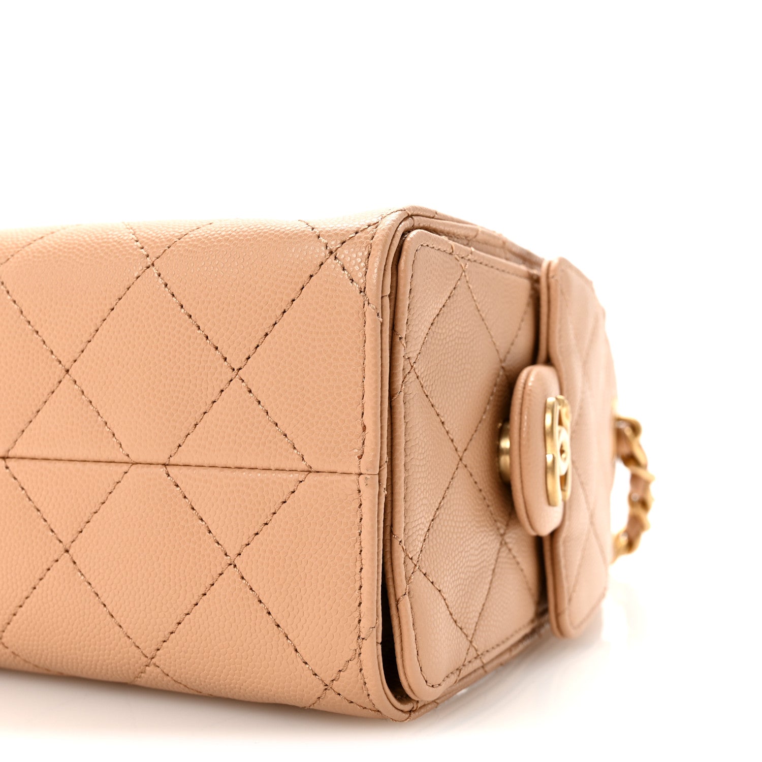 Caviar Quilted Mini Chanel 25 Handbag Beige