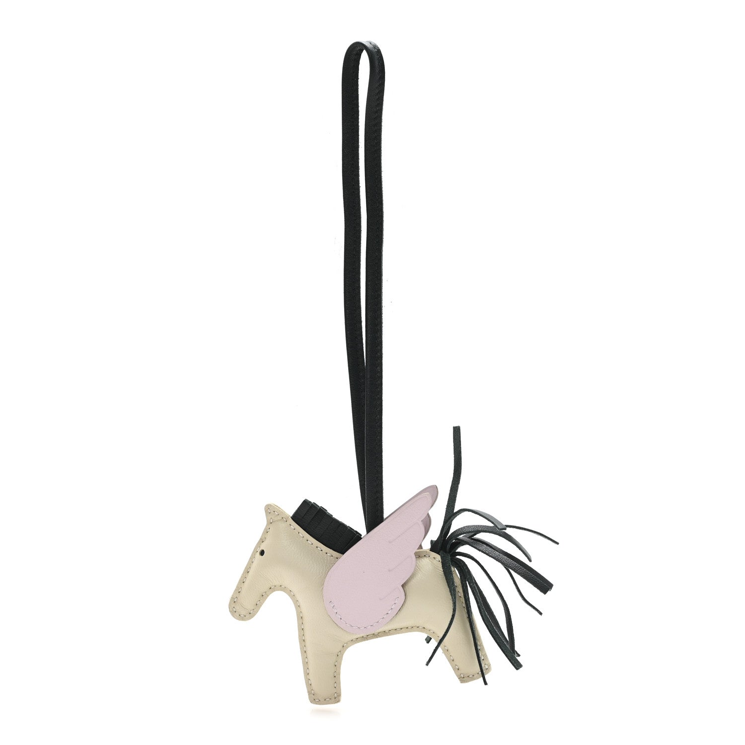 Milo Lambskin Grigri Rodeo Pegase Horse Bag Charm PM Craie Mauve Pale Vert Cypress