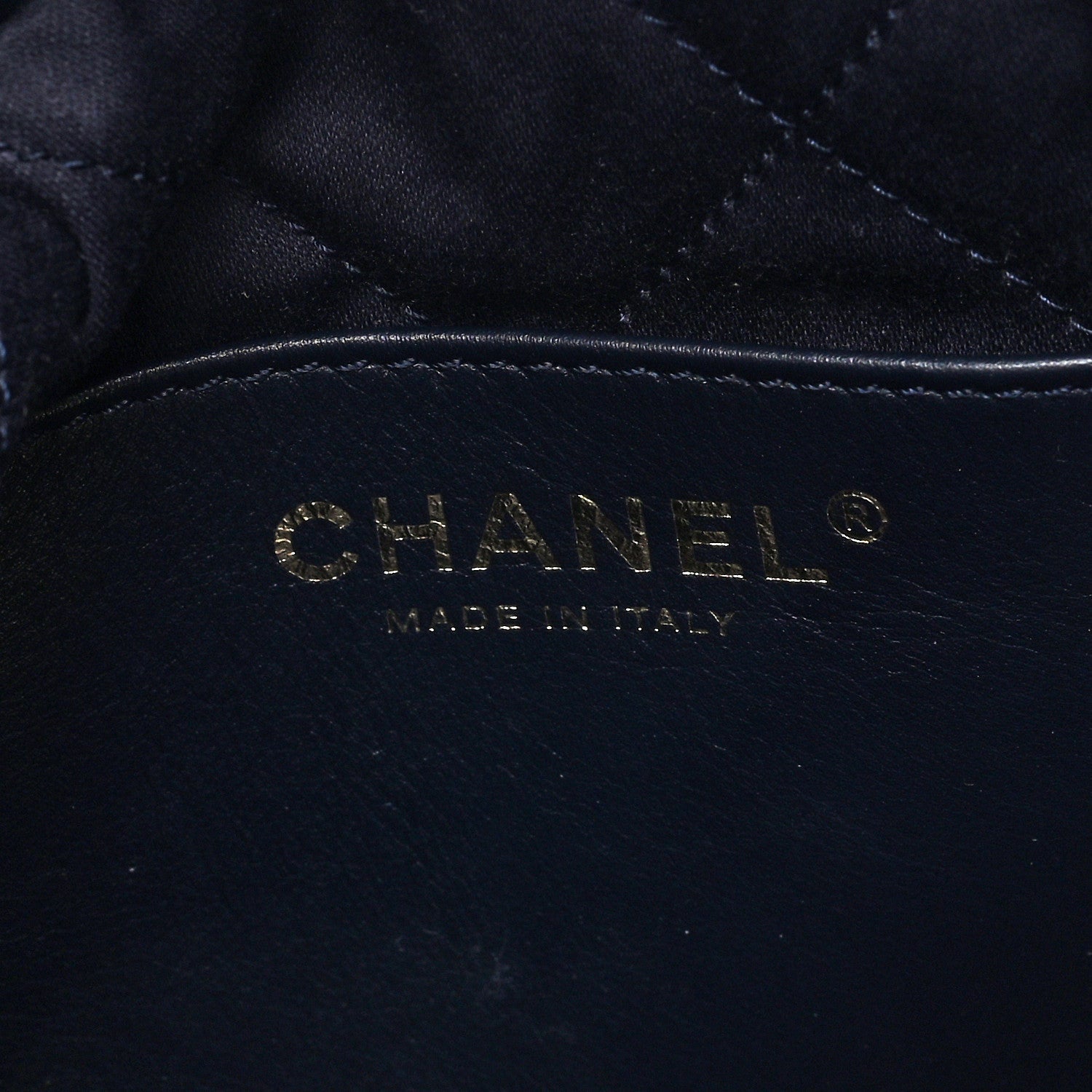 Shiny Calfskin Quilted Mini Chanel 22 Navy Blue