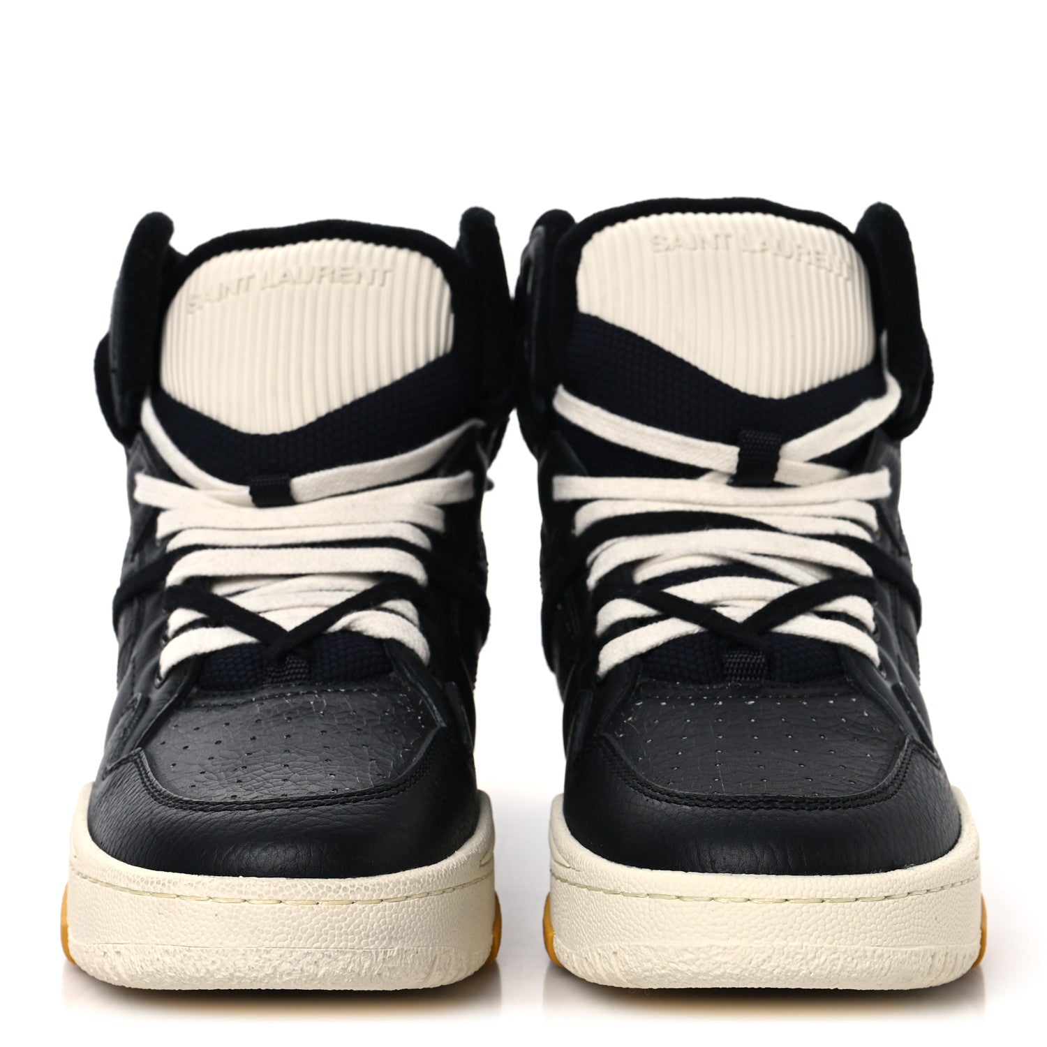 Crackled Calfskin Mens Cure 05 High Top Sneakers 42 Black White