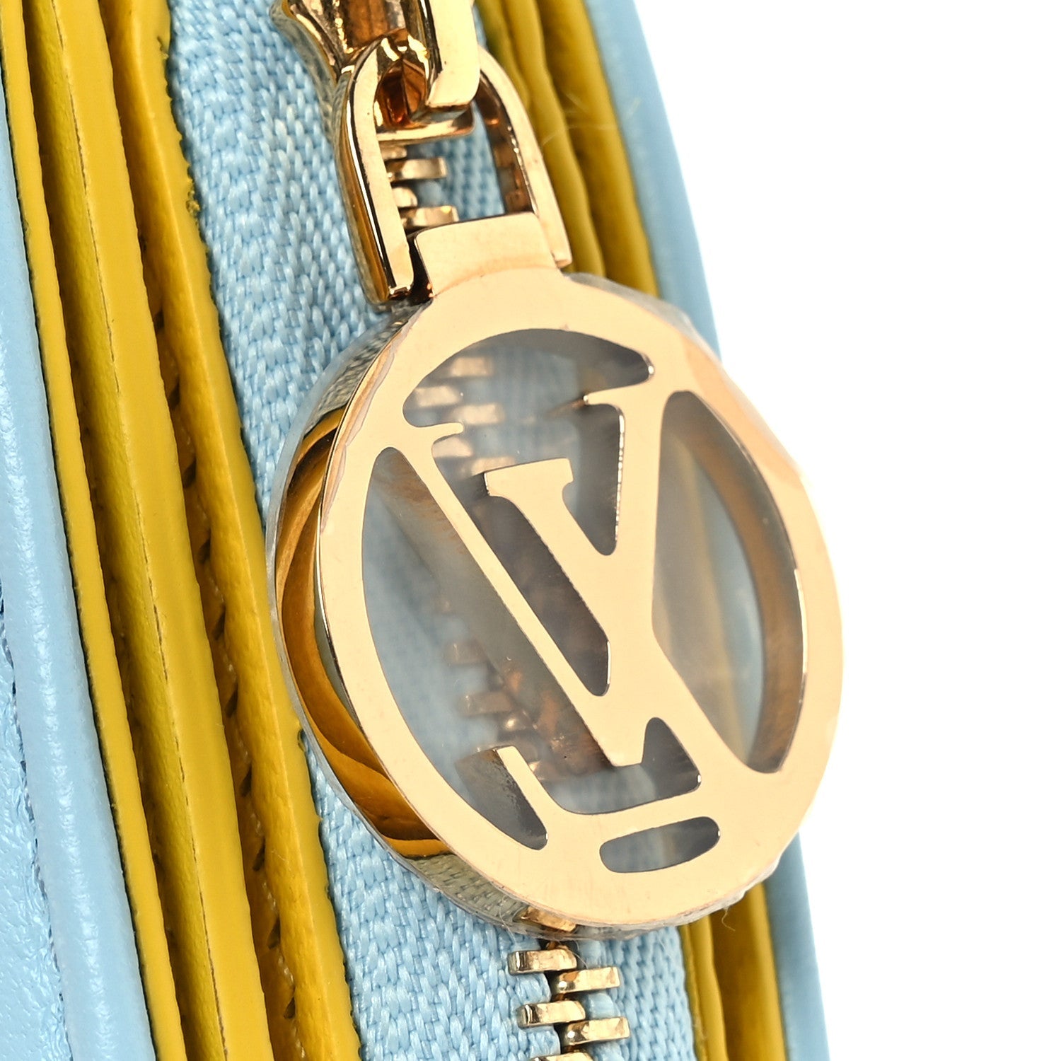 Lambskin Embossed Monogram Lou Coussin Wallet Blue Yellow