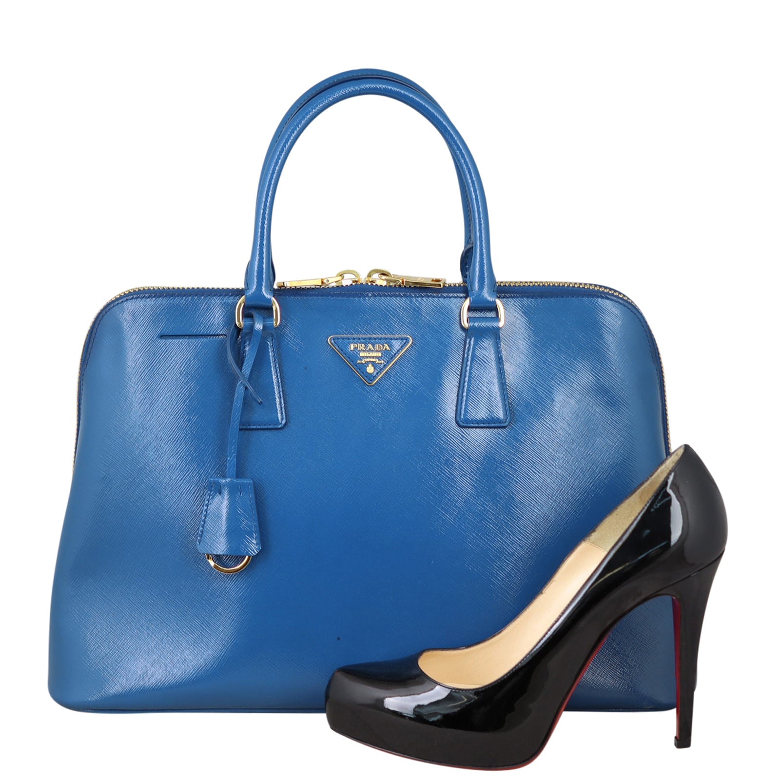 Prada Saffiano Vernice Bauletto Bag