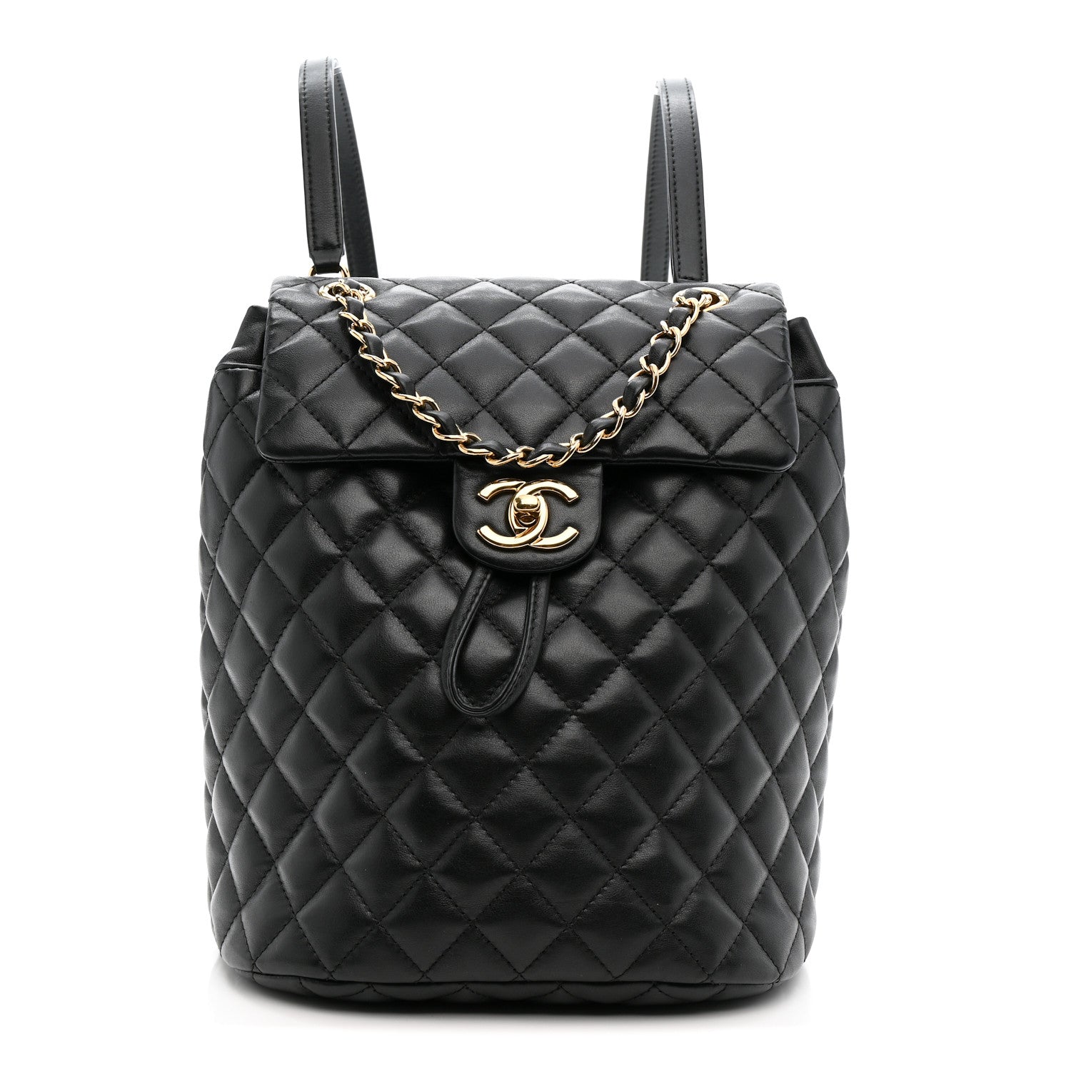 Calfskin Quilted Small Urban Spirit Backpack Black