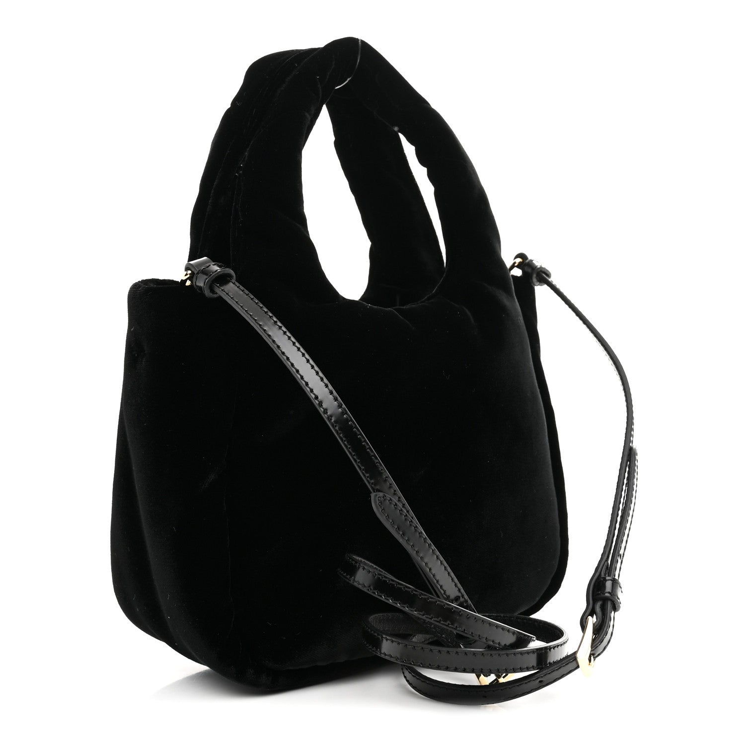 Padded Velvet Mini Bag Black