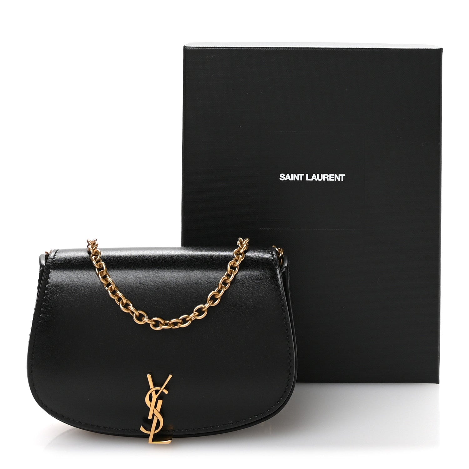 Box Calfskin Mini Purse On Chain Black