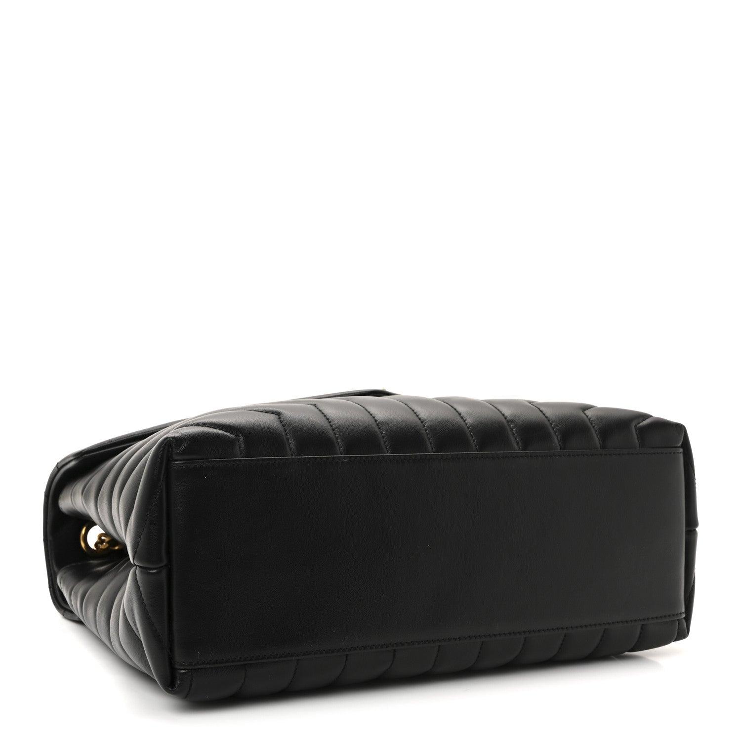 Calfskin Y Quilted Monogram Medium Loulou Chain Satchel Black