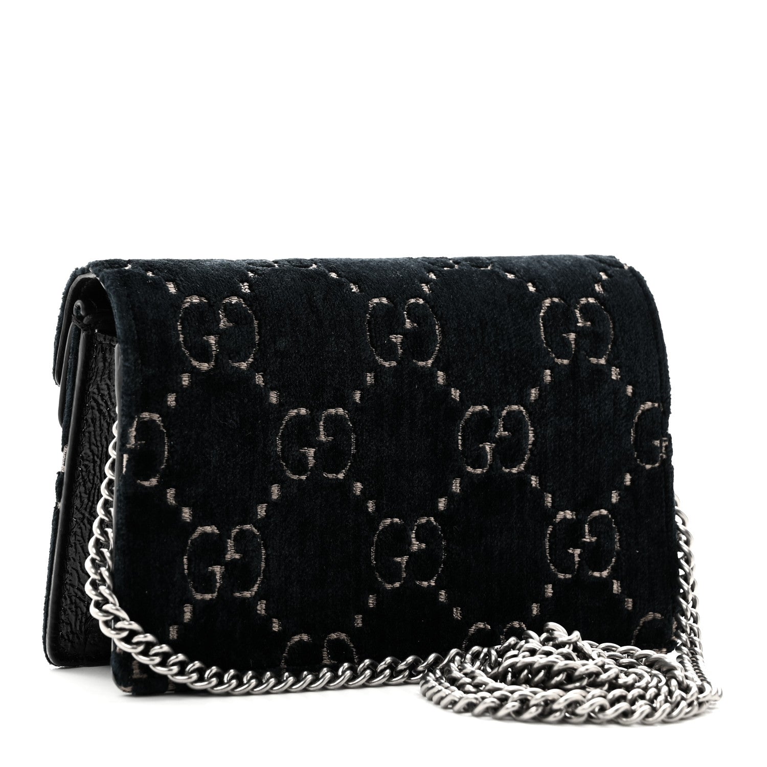 Velvet GG Monogram Super Mini Dionysus Shoulder Bag Blue Beige Black