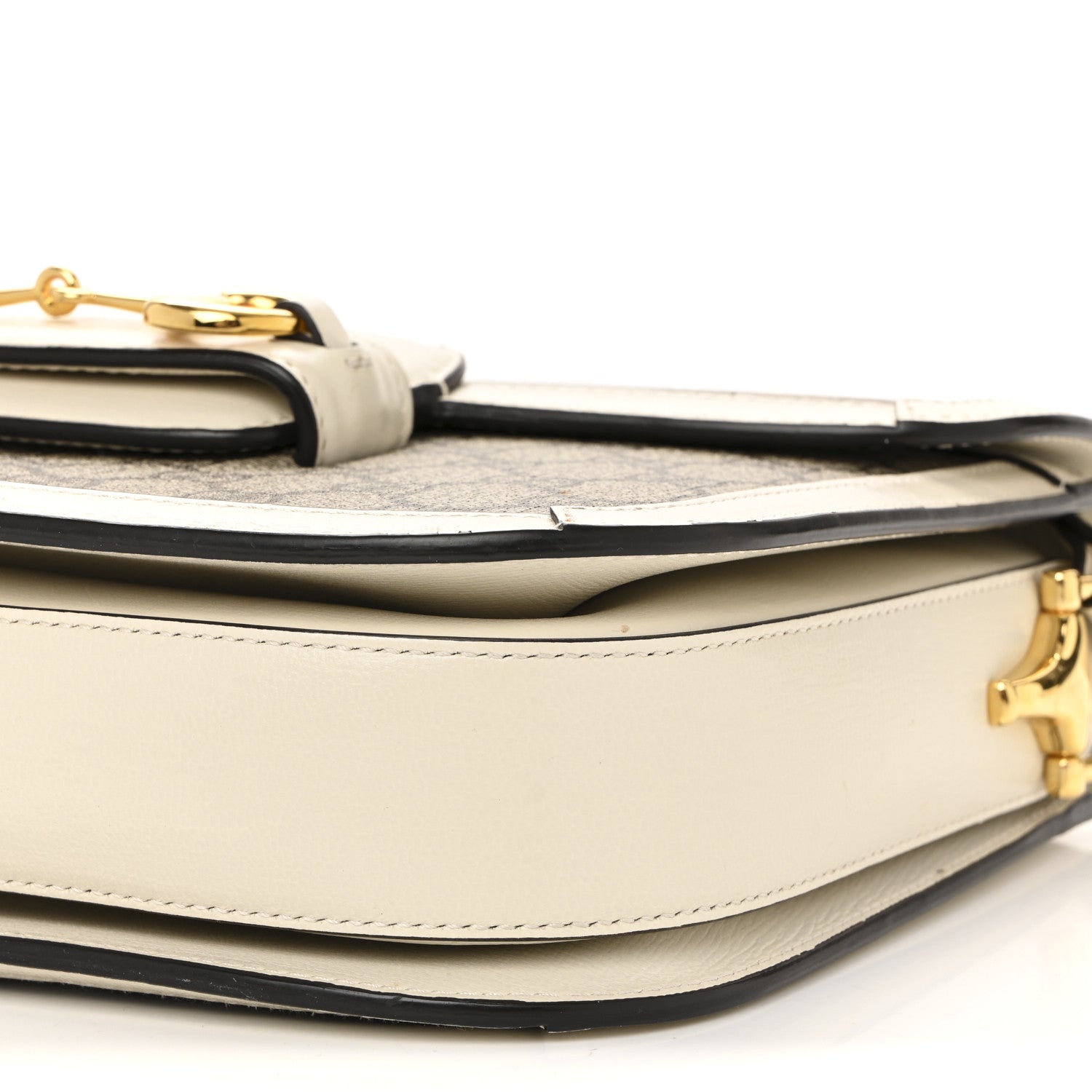 GG Supreme Monogram Horsebit 1955 Shoulder Bag Beige Mystic White