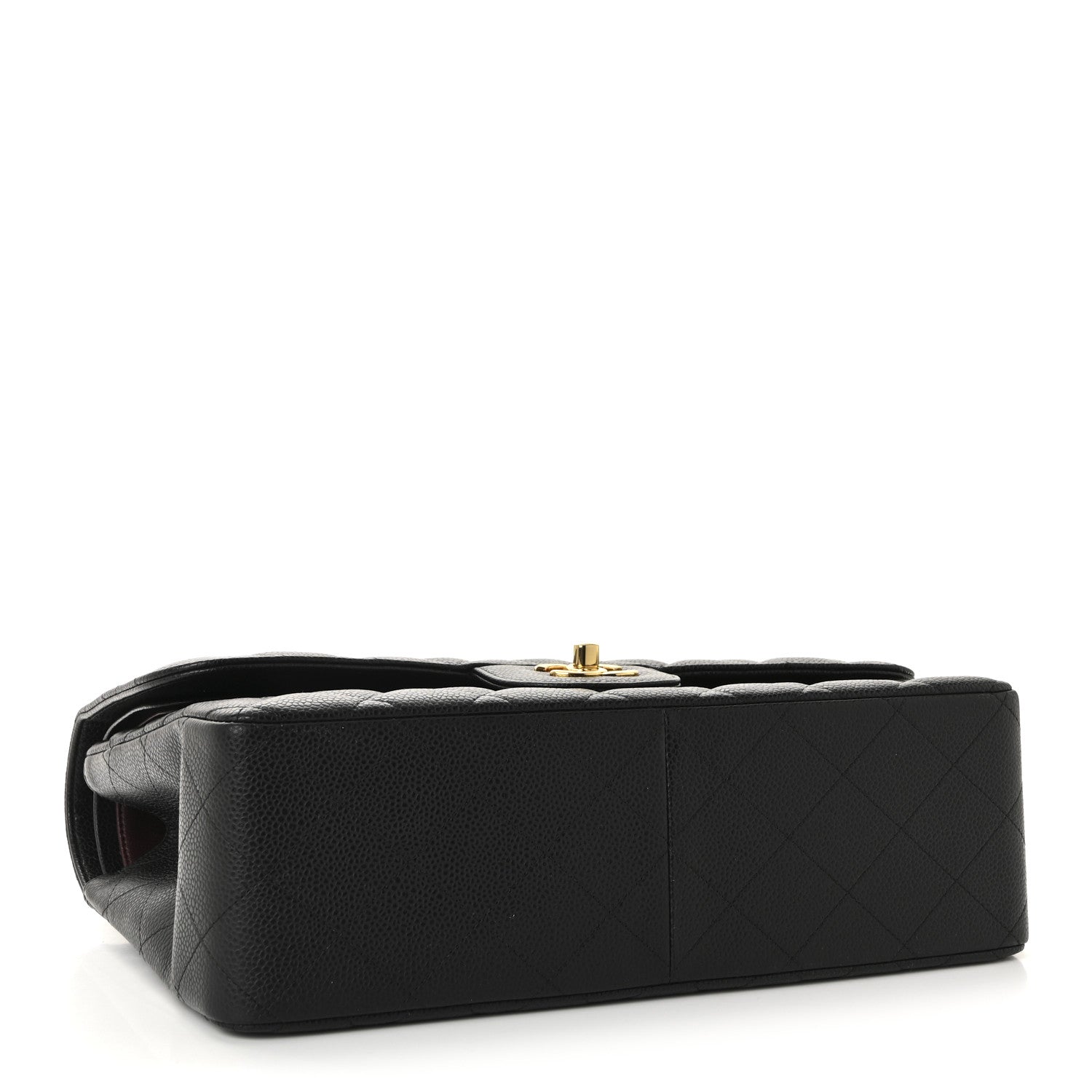 Caviar Quilted Jumbo Double Flap Black