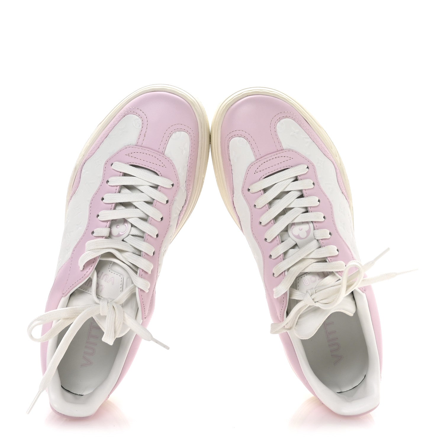 Calfskin Monogram LV Groovy Platform Sneakers 38 Pink